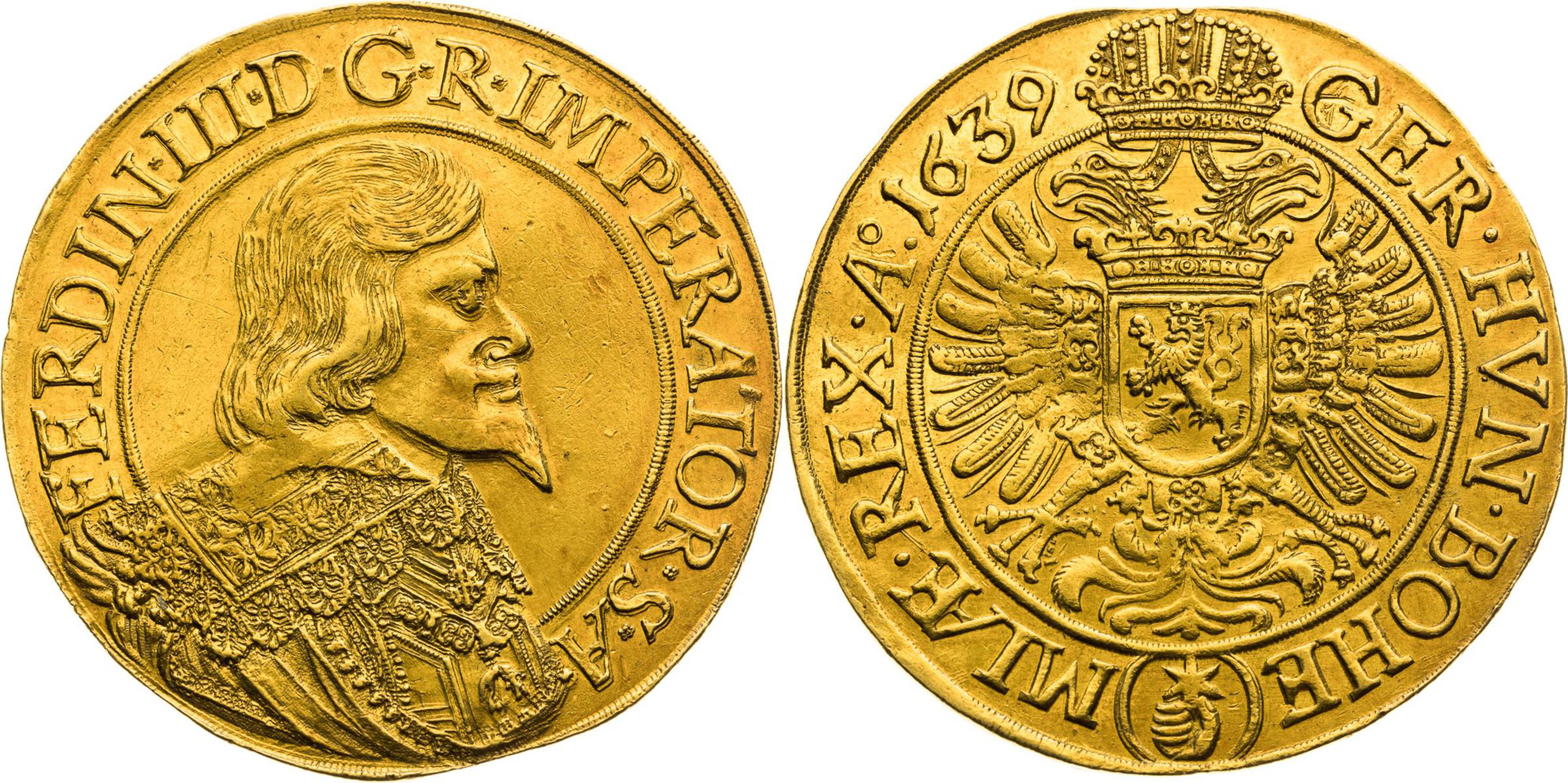 10 Dukát 1639 Ferdinanda III. - Staré peníze (1/6)