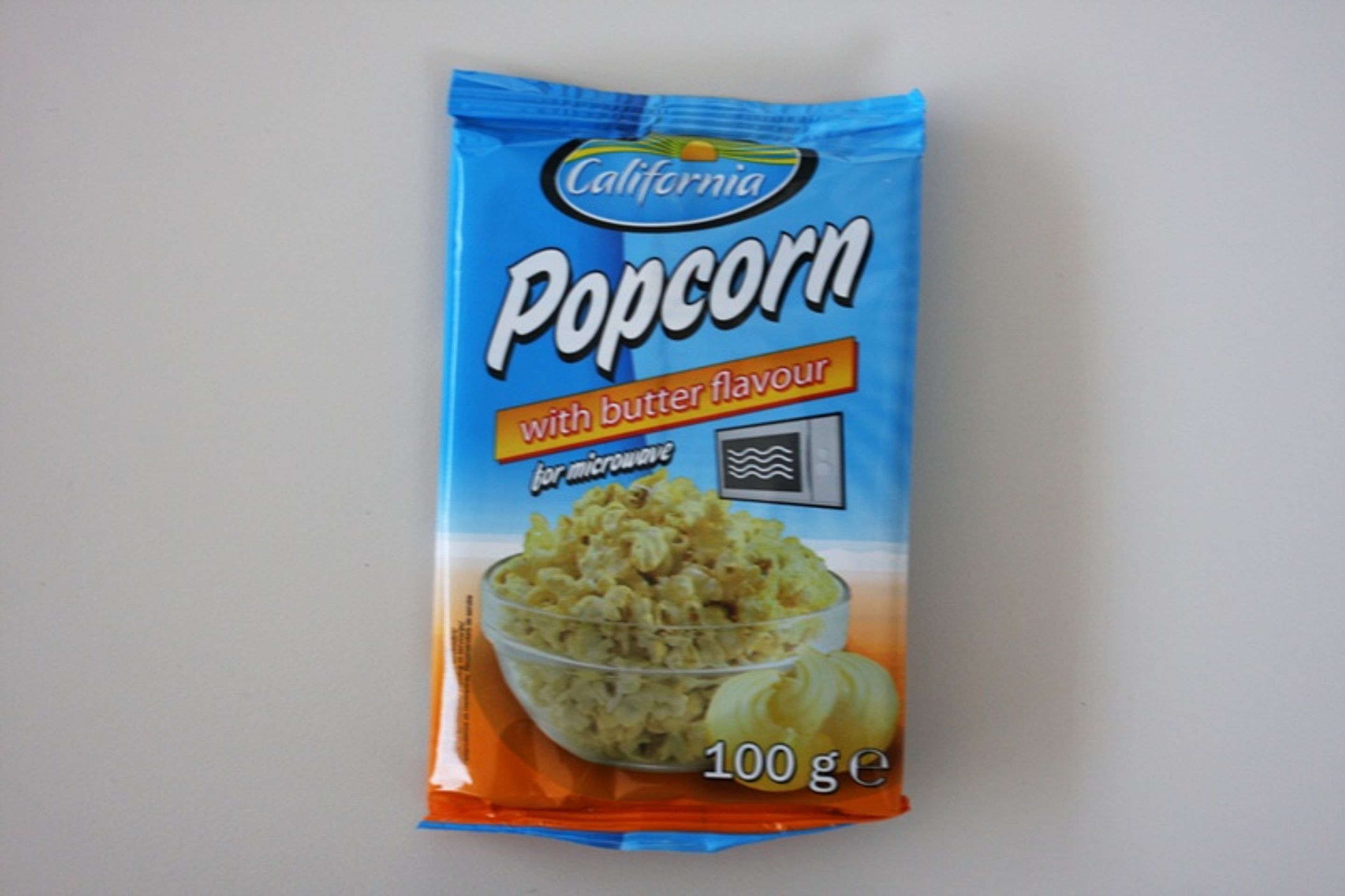 13. místo: California: Popcorn with butter flavour for microwave (Popcorn do mikrovlnné trouby s máslovou příchutí) - GALERIE: Test popcornů s máslovou příchutí (13/16)