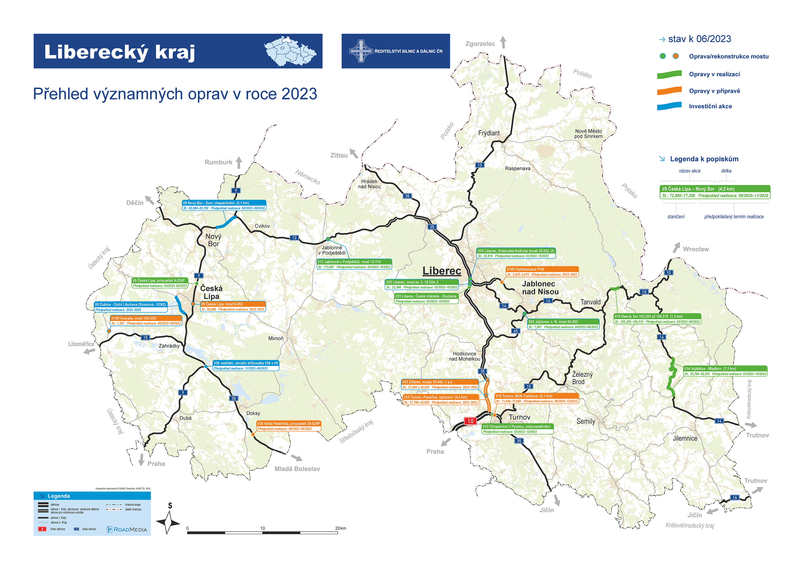 Mapa oprav Liberecký kraj - Mapa oprav v roce 2023 (6/14)