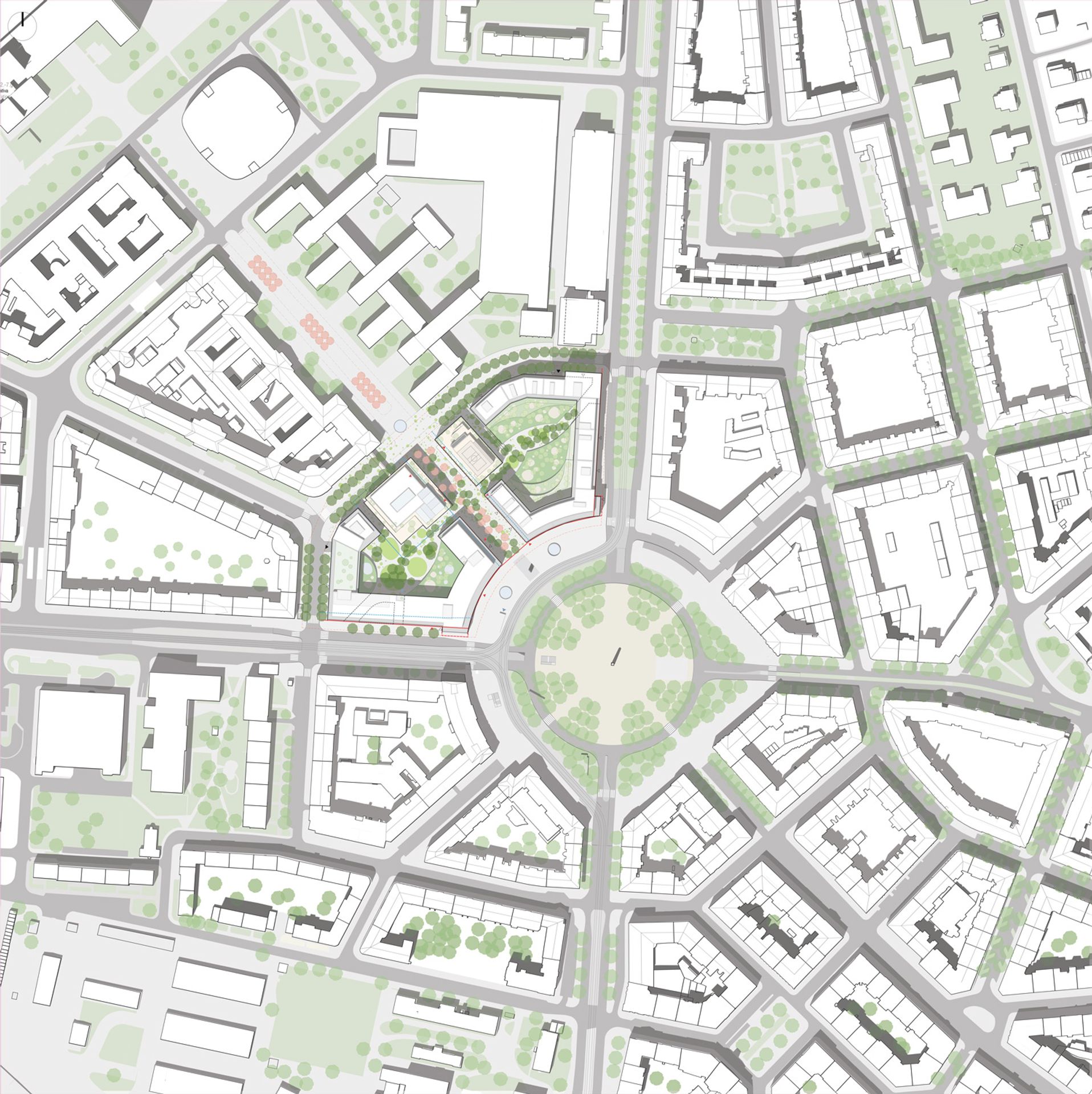Tým 28 situace - Vítězné náměstí - soutěžní návrhy (14/20)