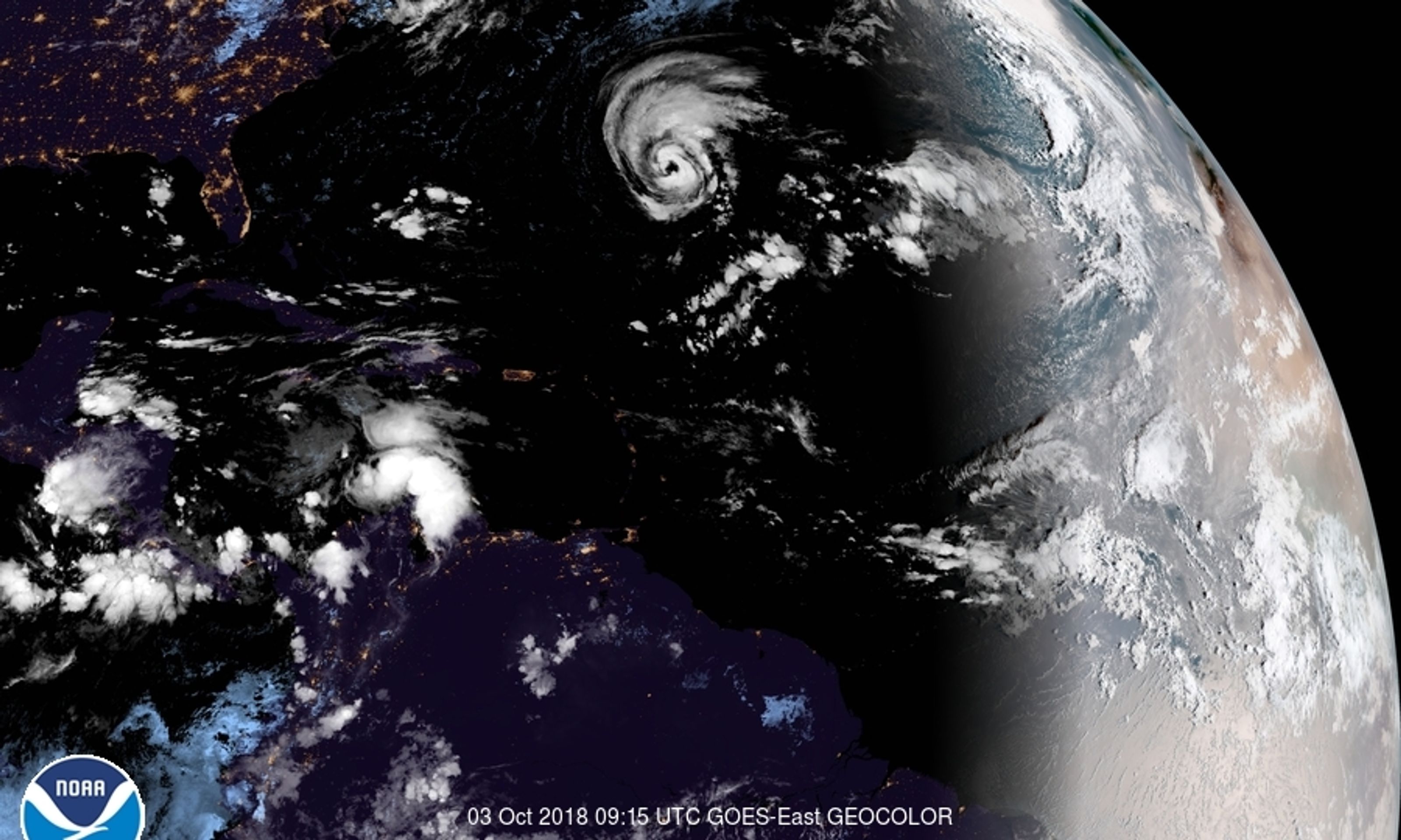 Tropická bouře Leslie ze satelitu - GALERIE: Předpověď pro tropickou bouři Leslie (4/5)