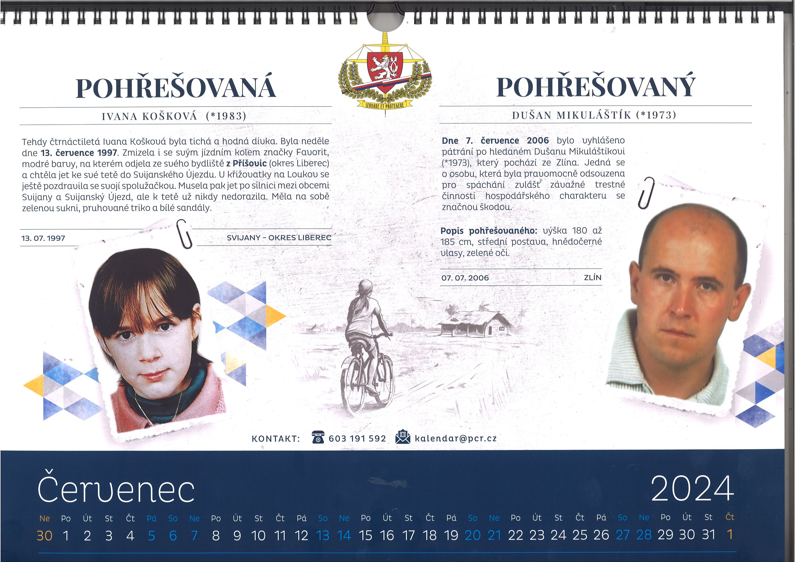 Kalendář hledaných, červenec - Kalendář nevyřešených případů (7/12)