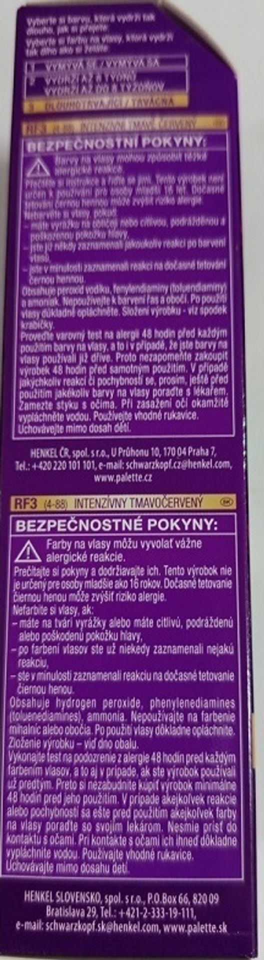 Schwarzkopf, Palette, INTENSIVE COLOR CREME - Nebezpečná kosmetika (3/18)