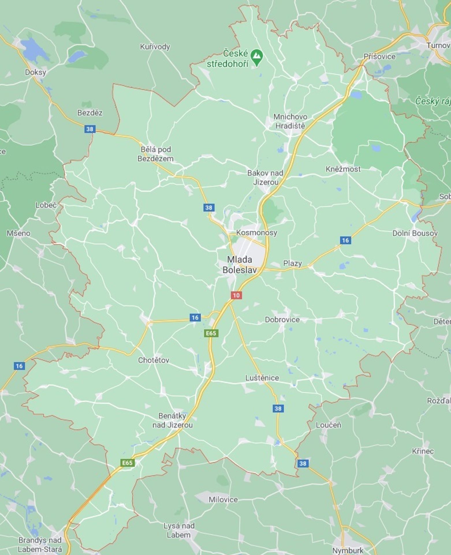 Okres Mladá Boleslav - GALERIE: Mapy okresů ve Středočeském kraji (7/12)