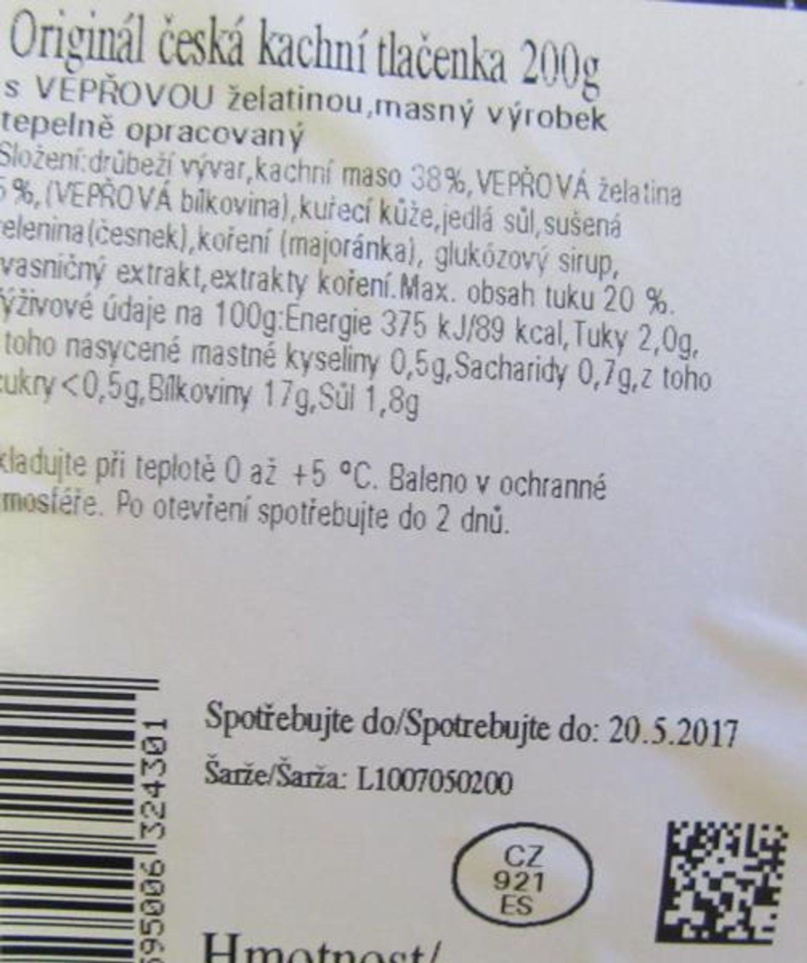 Nevyhovující potraviny - Originál česká kachní tlačenka - GALERIE: Nevyhovující potraviny (19/26)