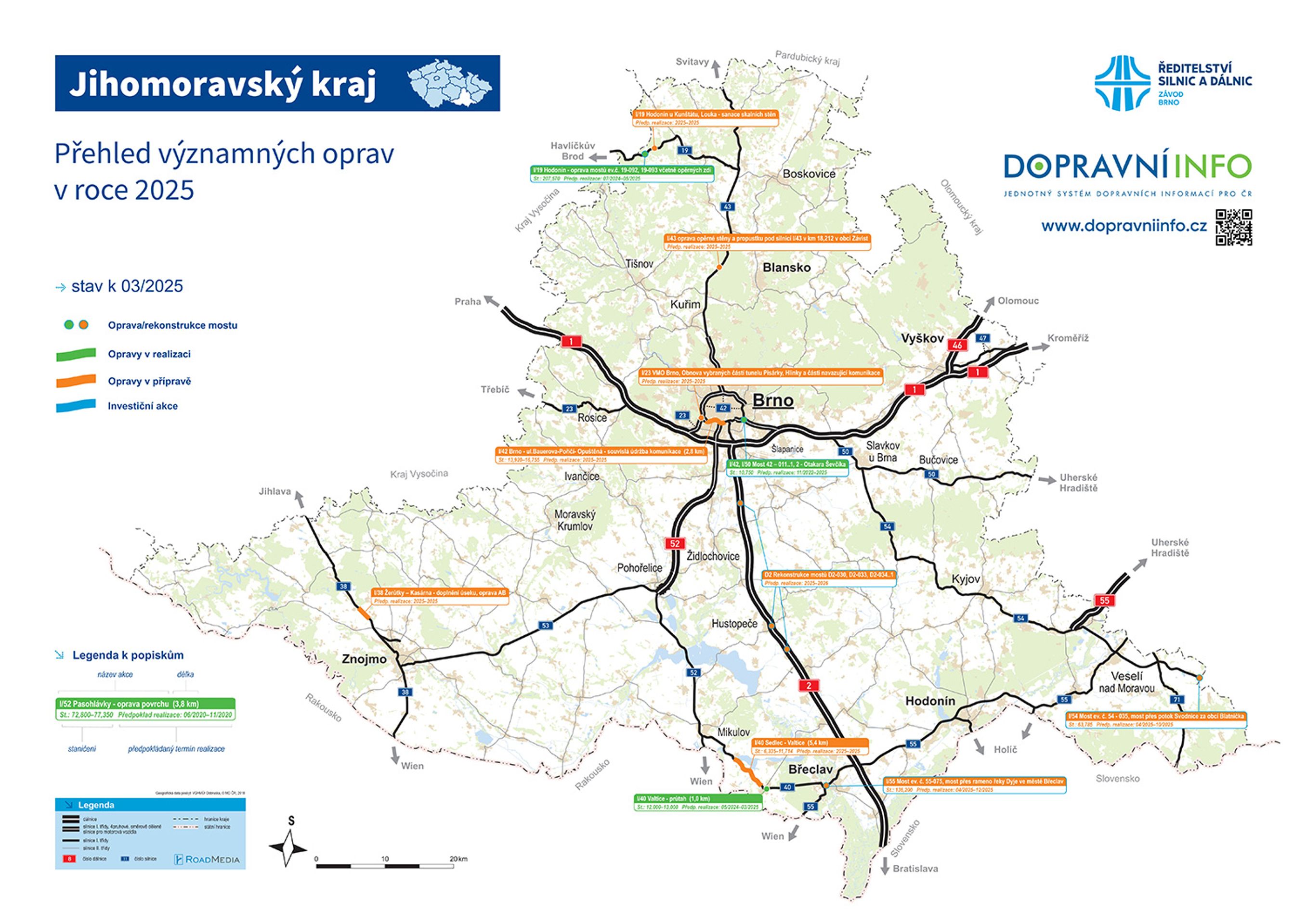 Jihomoravský kraj - mapa oprav - Mapy oprav a výstavby (20/26)