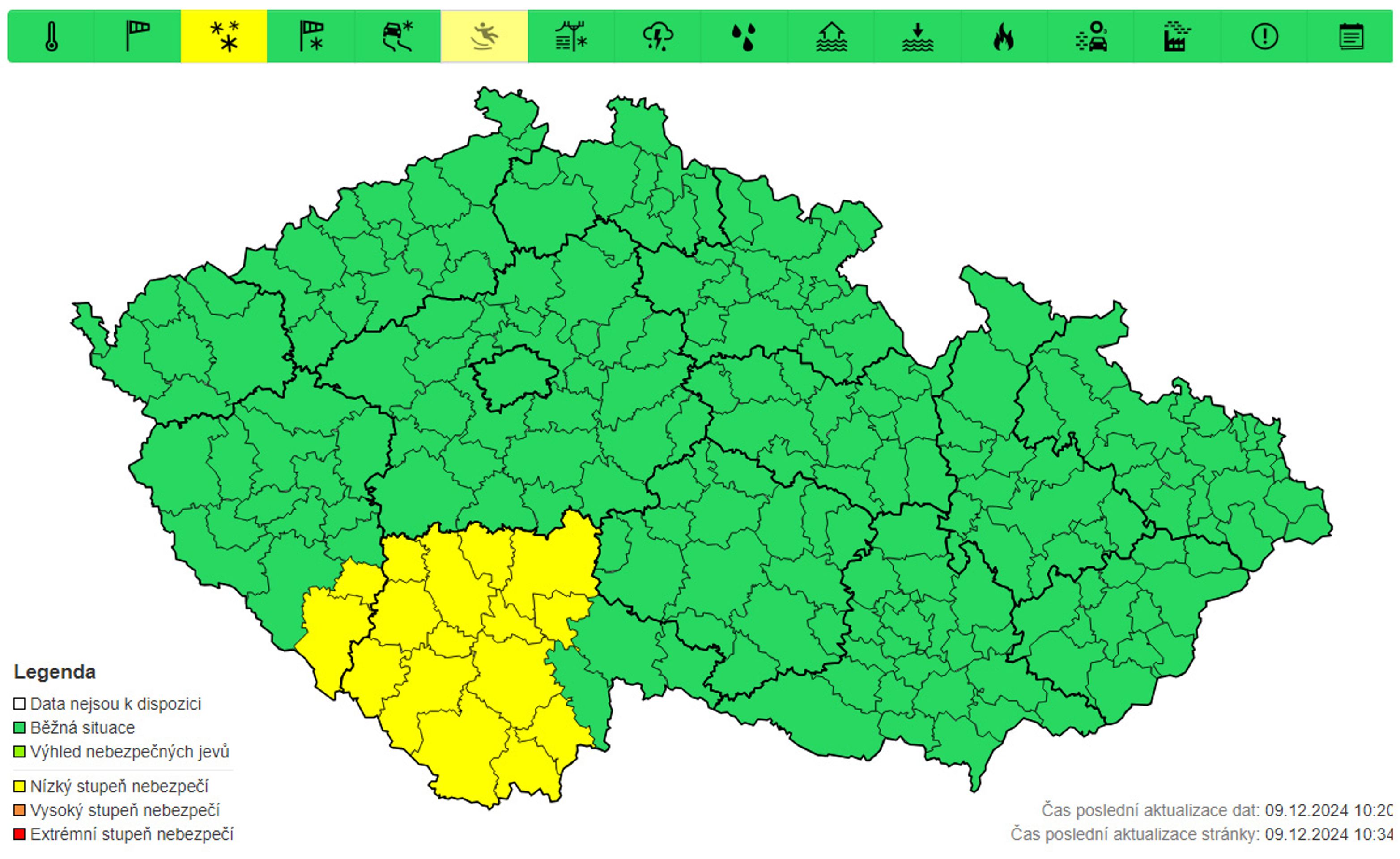 Výstraha před sněhem, 10. 12. - Předpověď počasí (4/4)