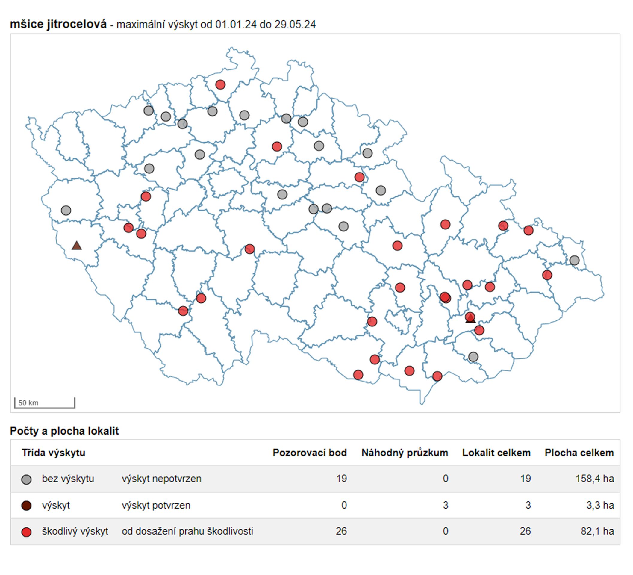 Výskyt mšice jitrocelové - Česko zaplavily mšice (2/3)