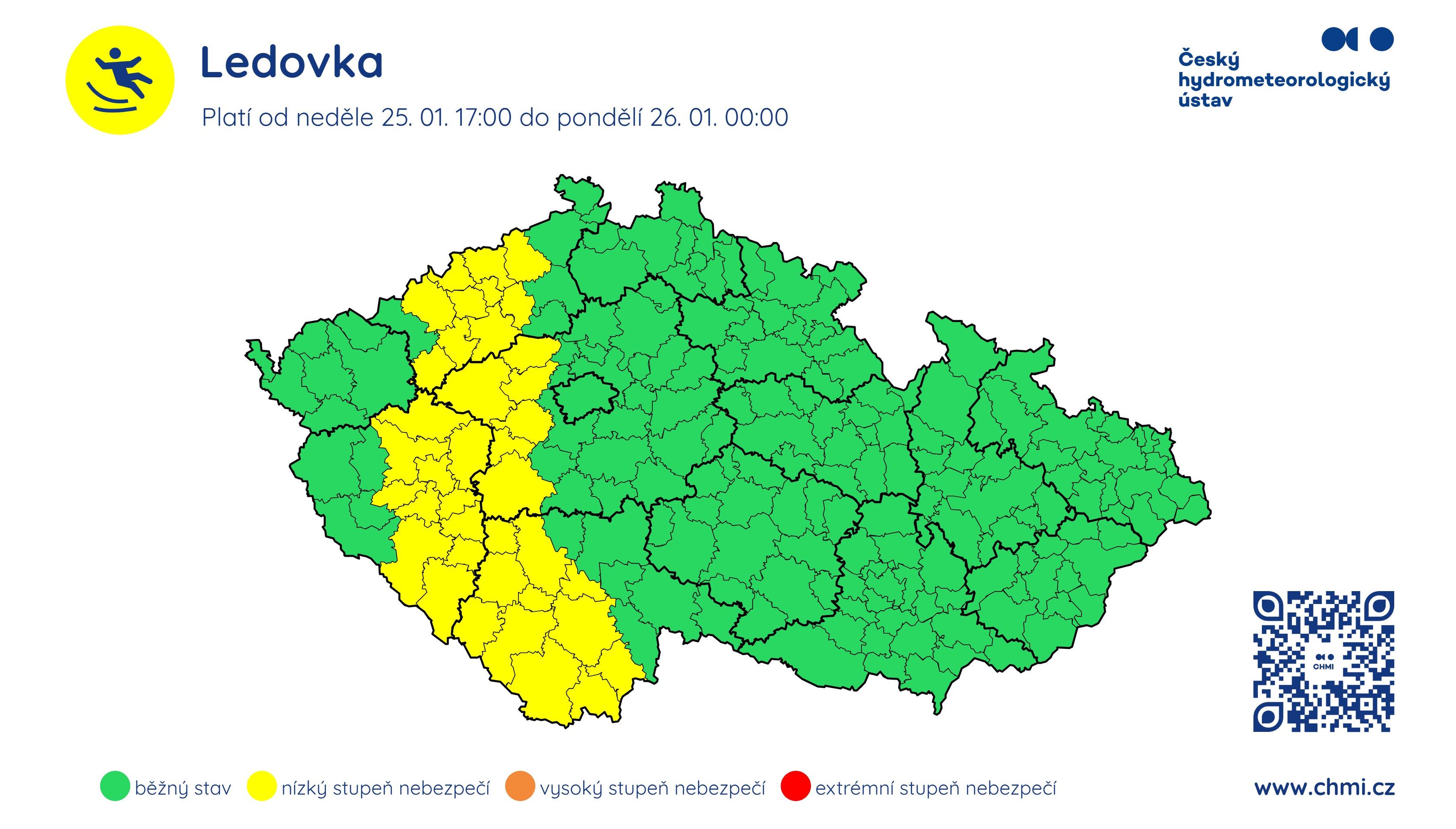 Výstraha před ledovkou - Výstrahy ČHMÚ (1/4)