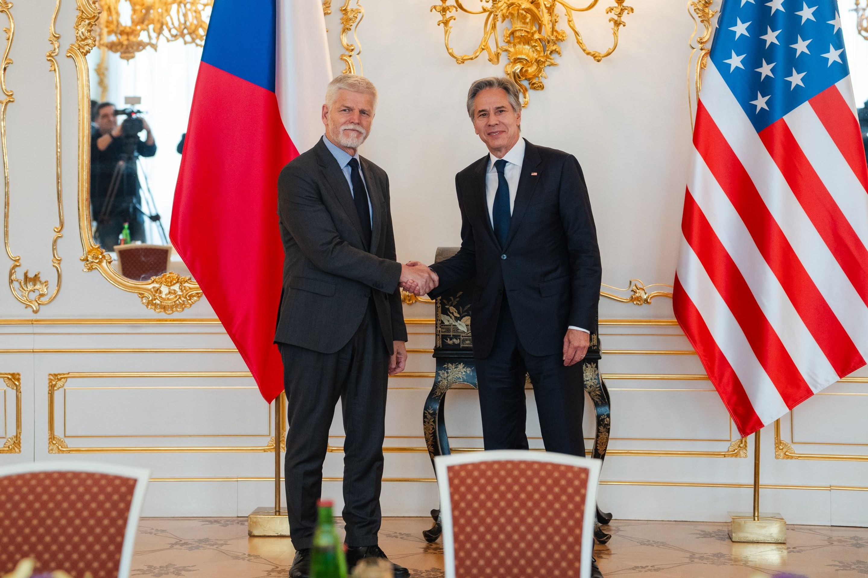 Prezident Petr Pavel a ministr Antony Blinken na Pražském hradě - Jens Stoltenberg a Anthony Blinken v Praze (6/17)