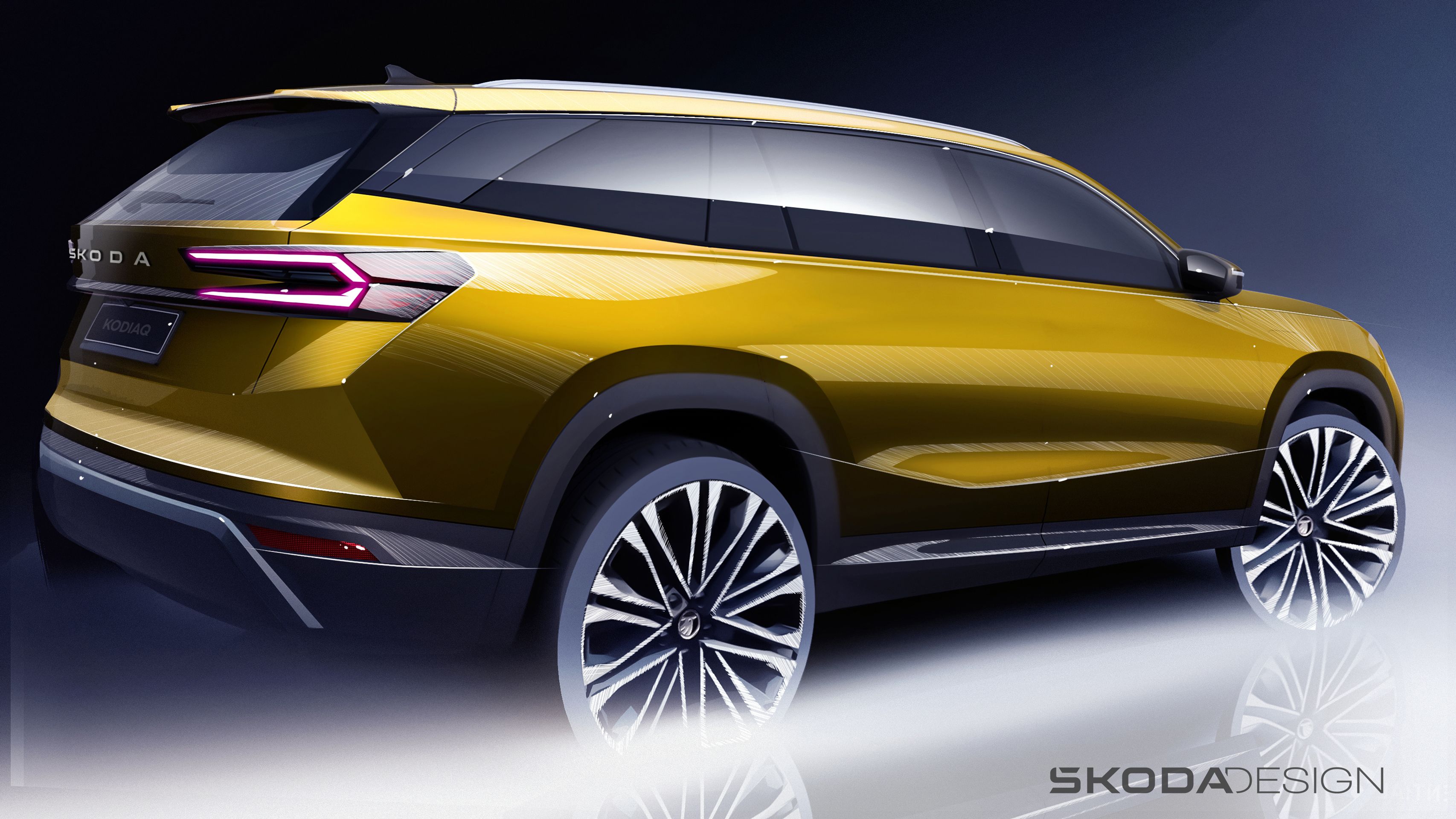 Nová generace Škody Kodiaq na designových skicách - Druhá generace Škody Kodiaq na skicách a pod maskováním (2/17)