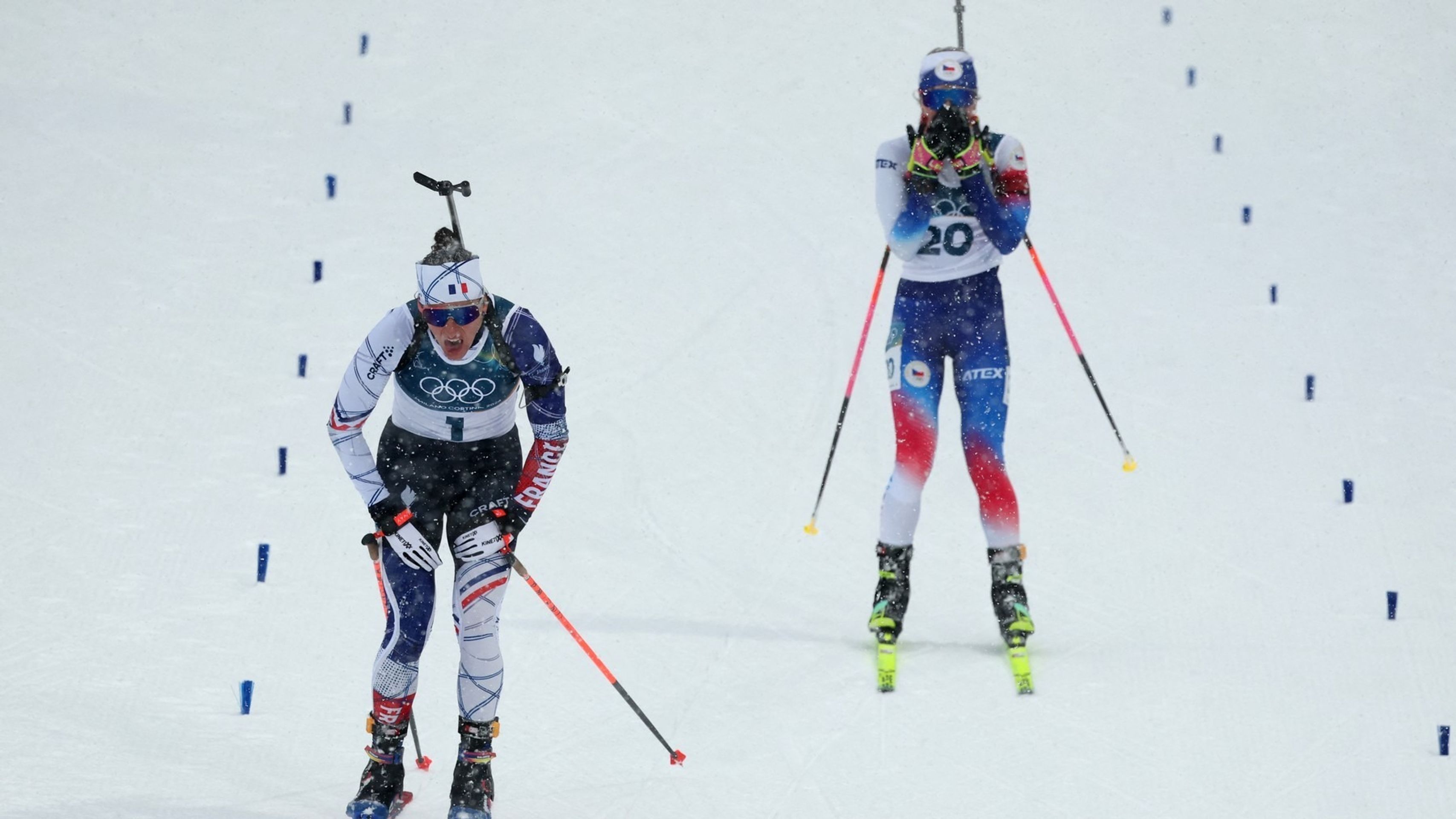 Tereza Voborníková v cílové rovince (cropped) - Tereza Voborníková slaví na OH v Itálii bronz (5/6)