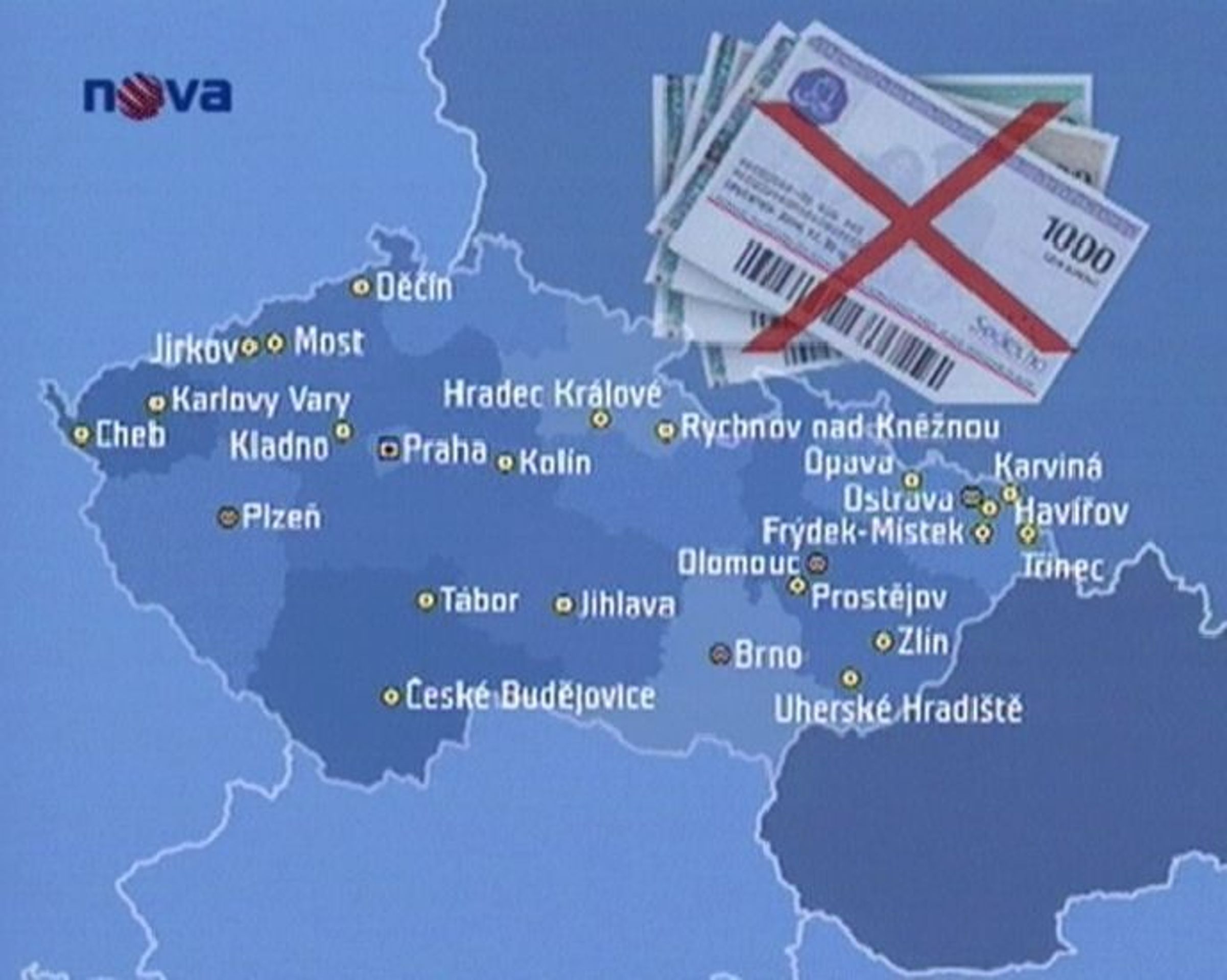 Záběry TV Nova. - Hypermarkety už nesmějí brát stravenky (1/3)