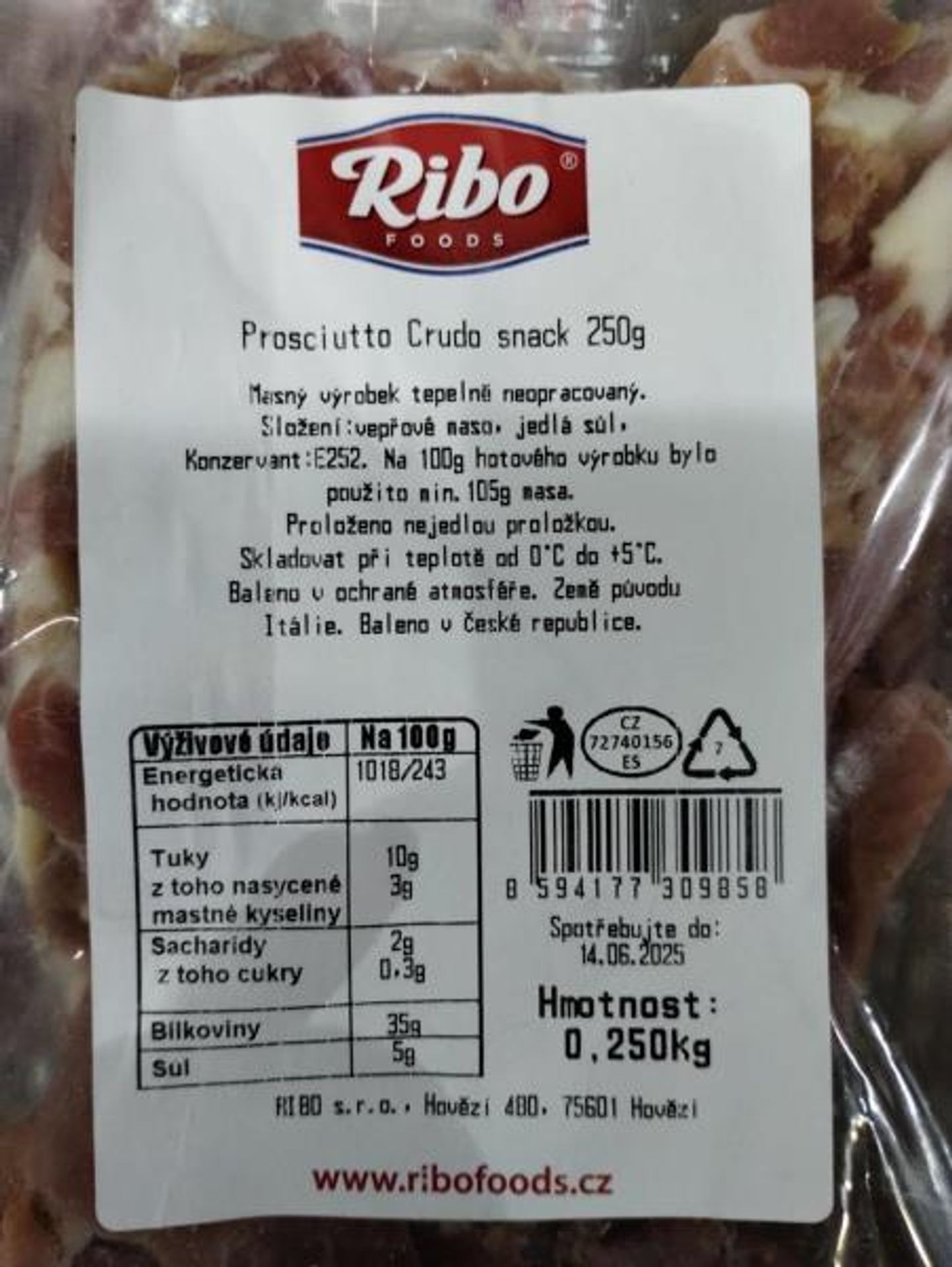 Ribo FOODS Prosciutto - Závadné potraviny (4/6)