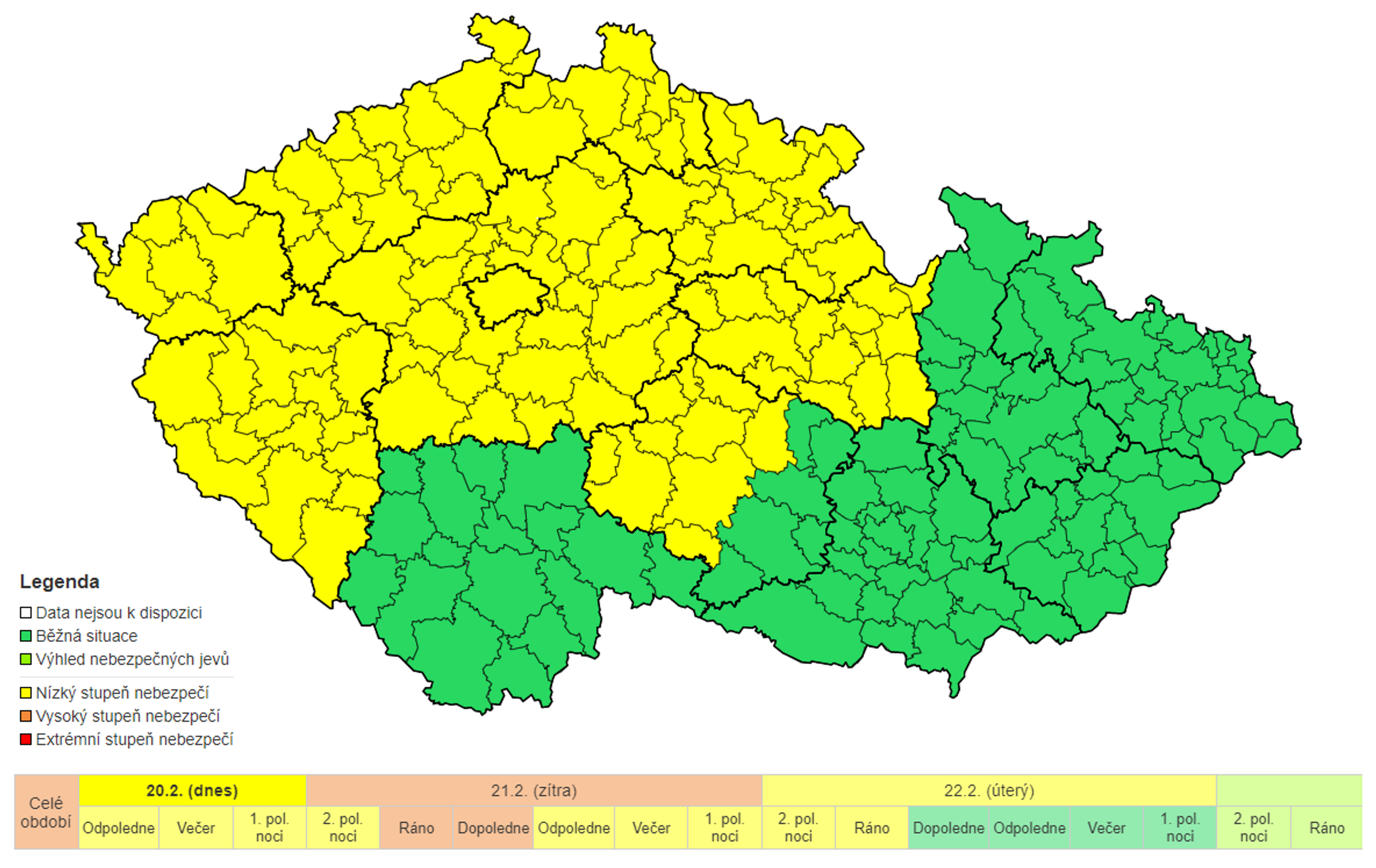 Výstraha před větrem - Výstrahy Českého hydrometeorologického ústavu (1/5)