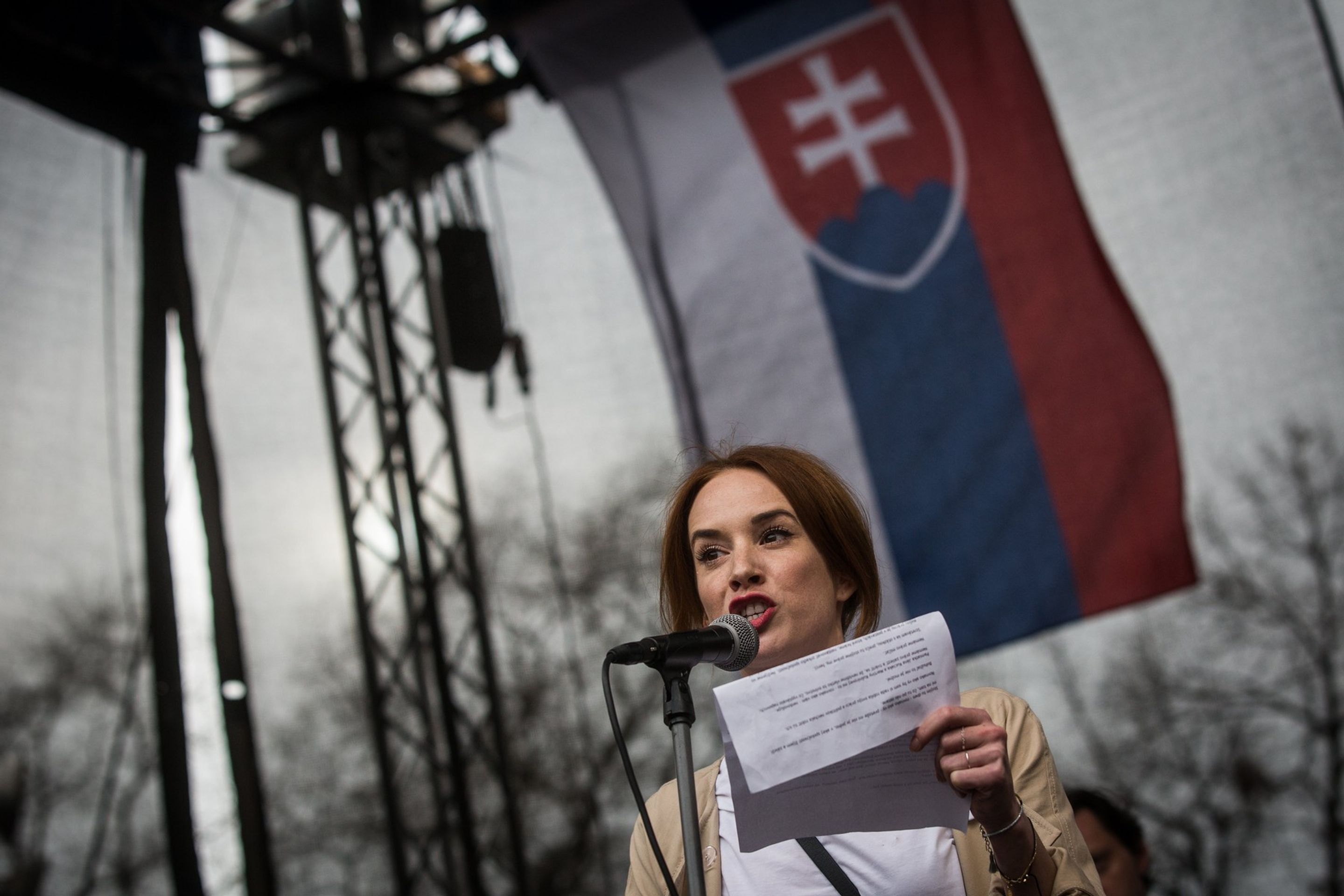 Ťáňa Pauhofová, 18. 4. 2018 protestné shromáždění Za slušné Slovensko - Ťáňa Pauhofová (4/4)