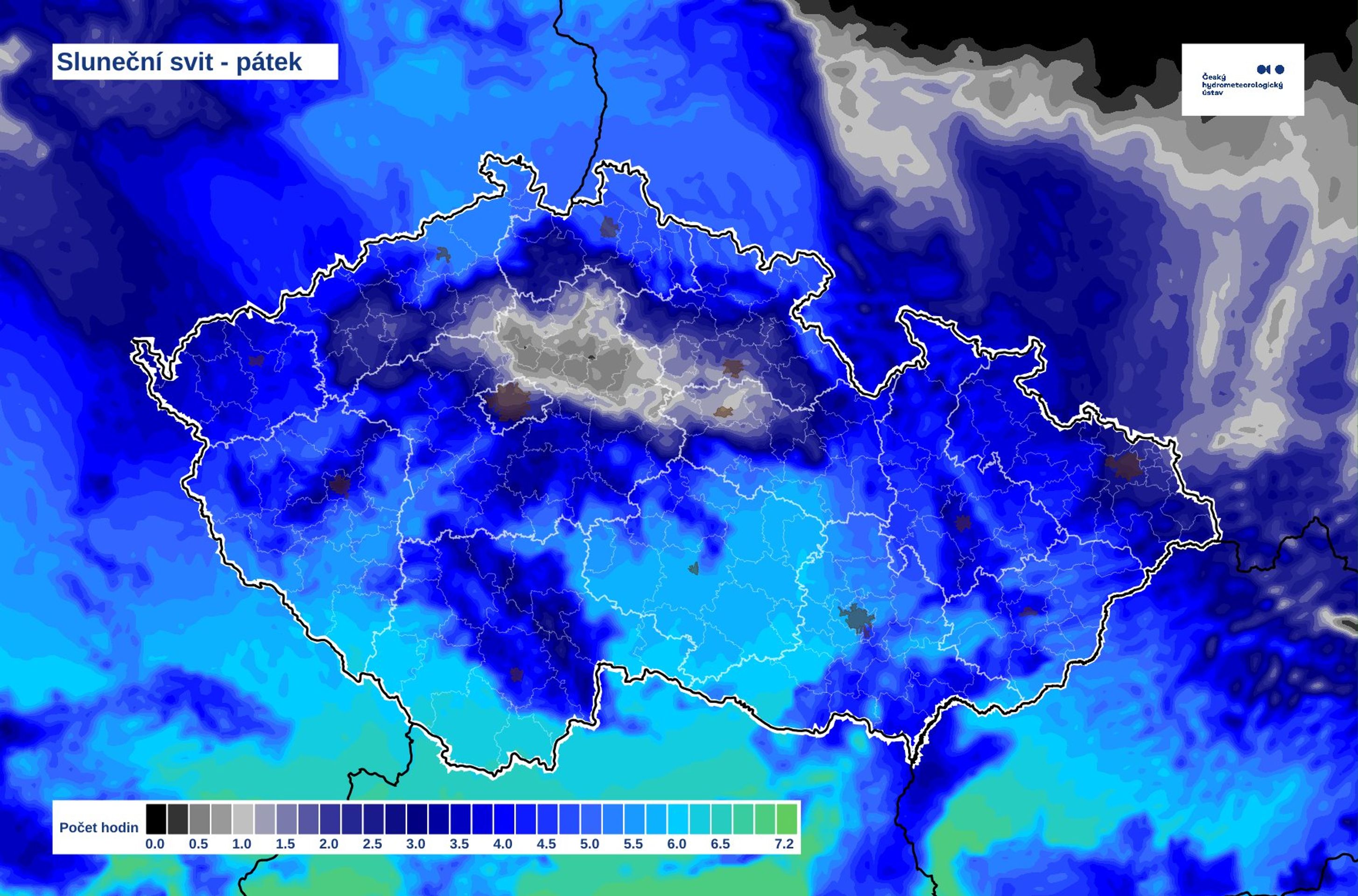 Sluneční svit, pátek 27. 12. 2024 - Předpověď počasí (3/4)