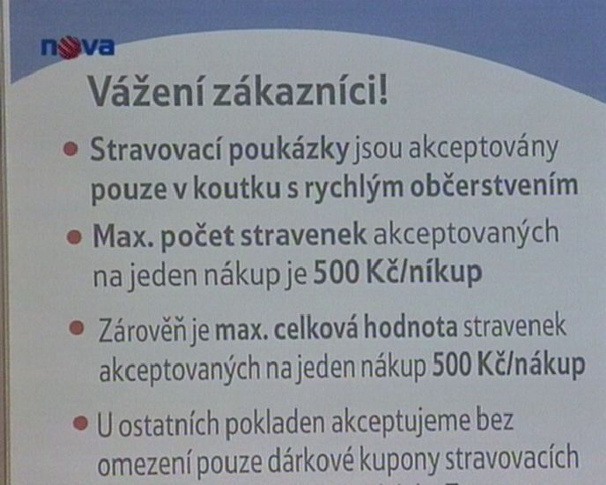 Záběry TV Nova. - Hypermarkety už nesmějí brát stravenky (3/3)
