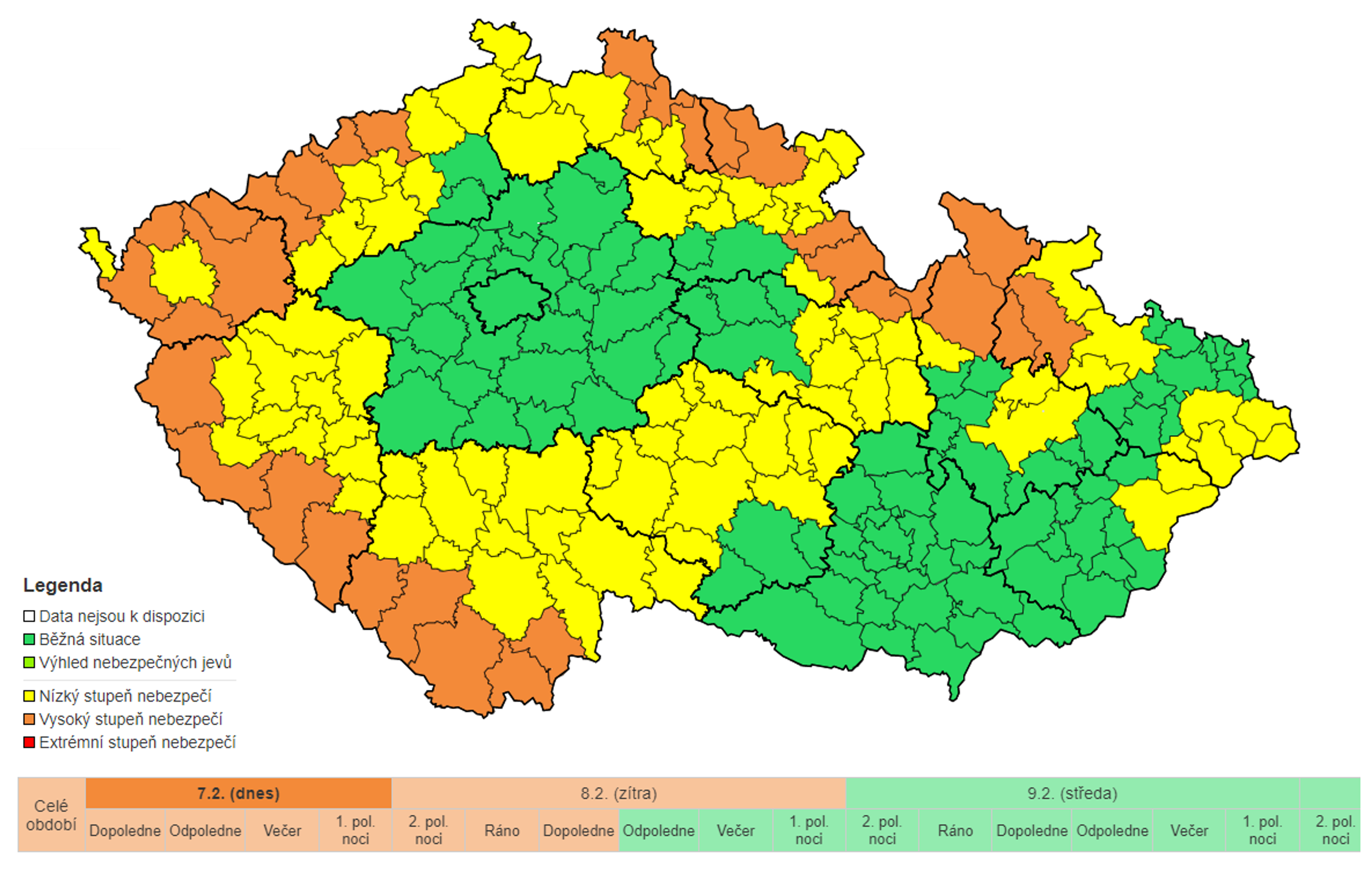 Výstraha před sněhem - pondělí - Výstrahy (2/4)