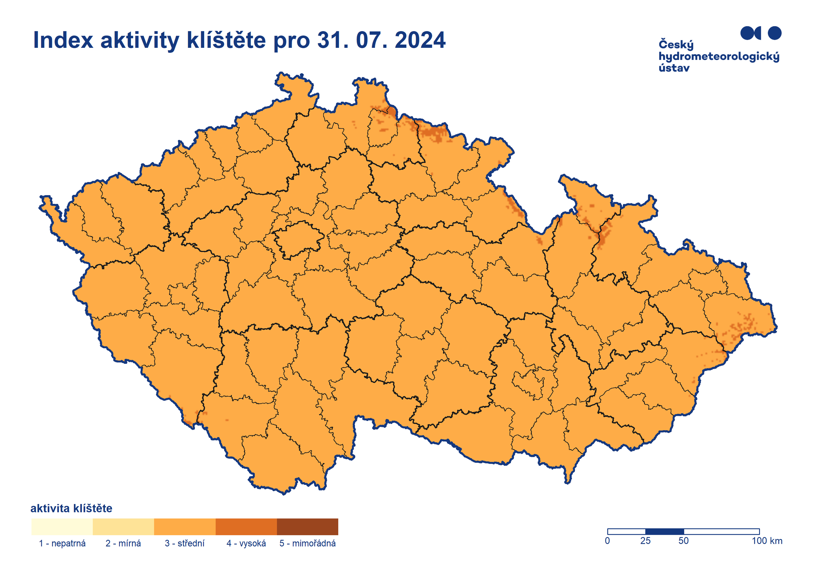 Aktivita klíšťat, 31. 7. 2024 - Aktivita klíšťat (3/3)