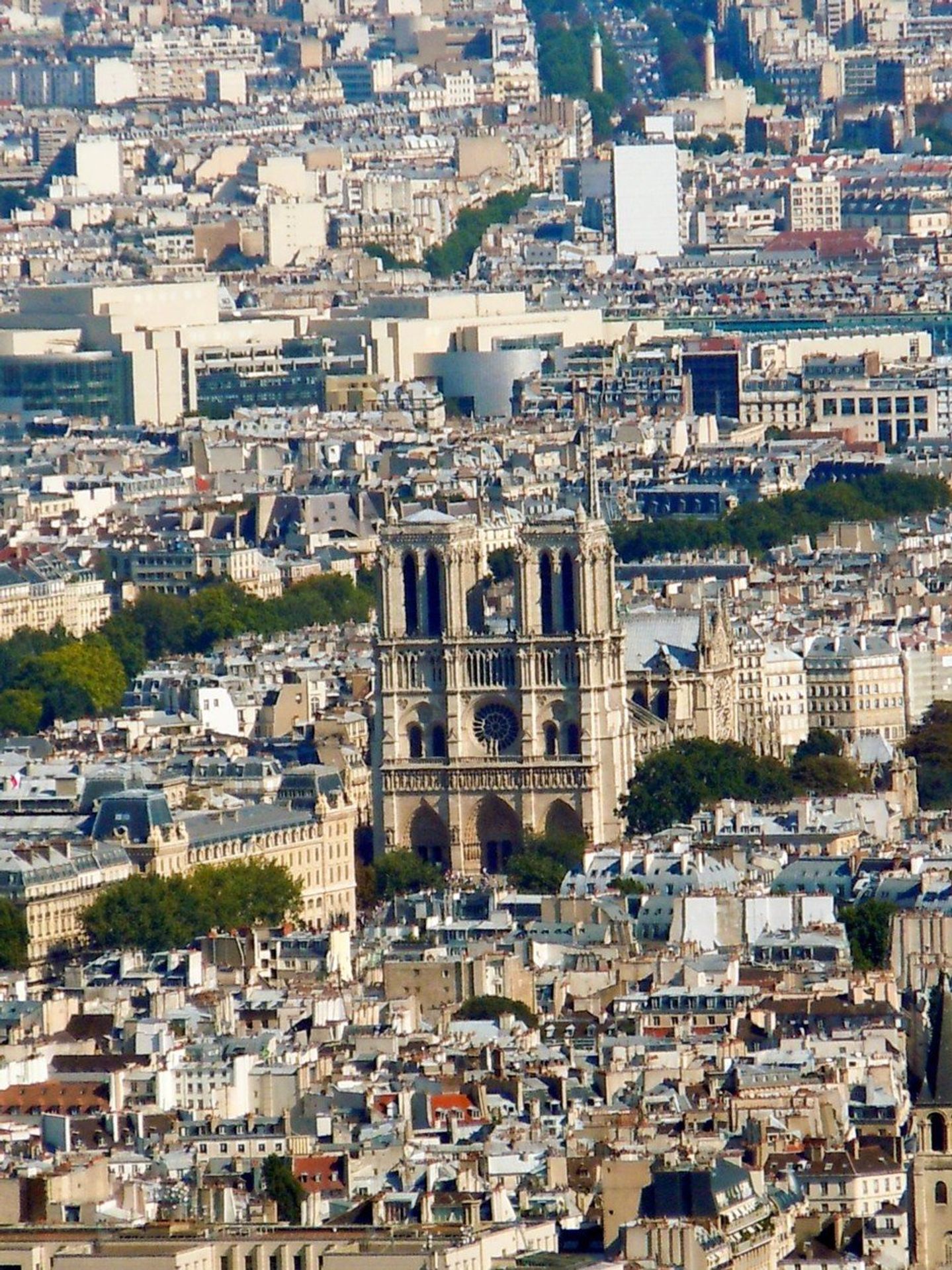 Pohled na Notre-Dame z ptačí perspektivy - GALERIE: Prohlédněte si slavnou pařížskou katedrálu Notre-Dame (4/5)