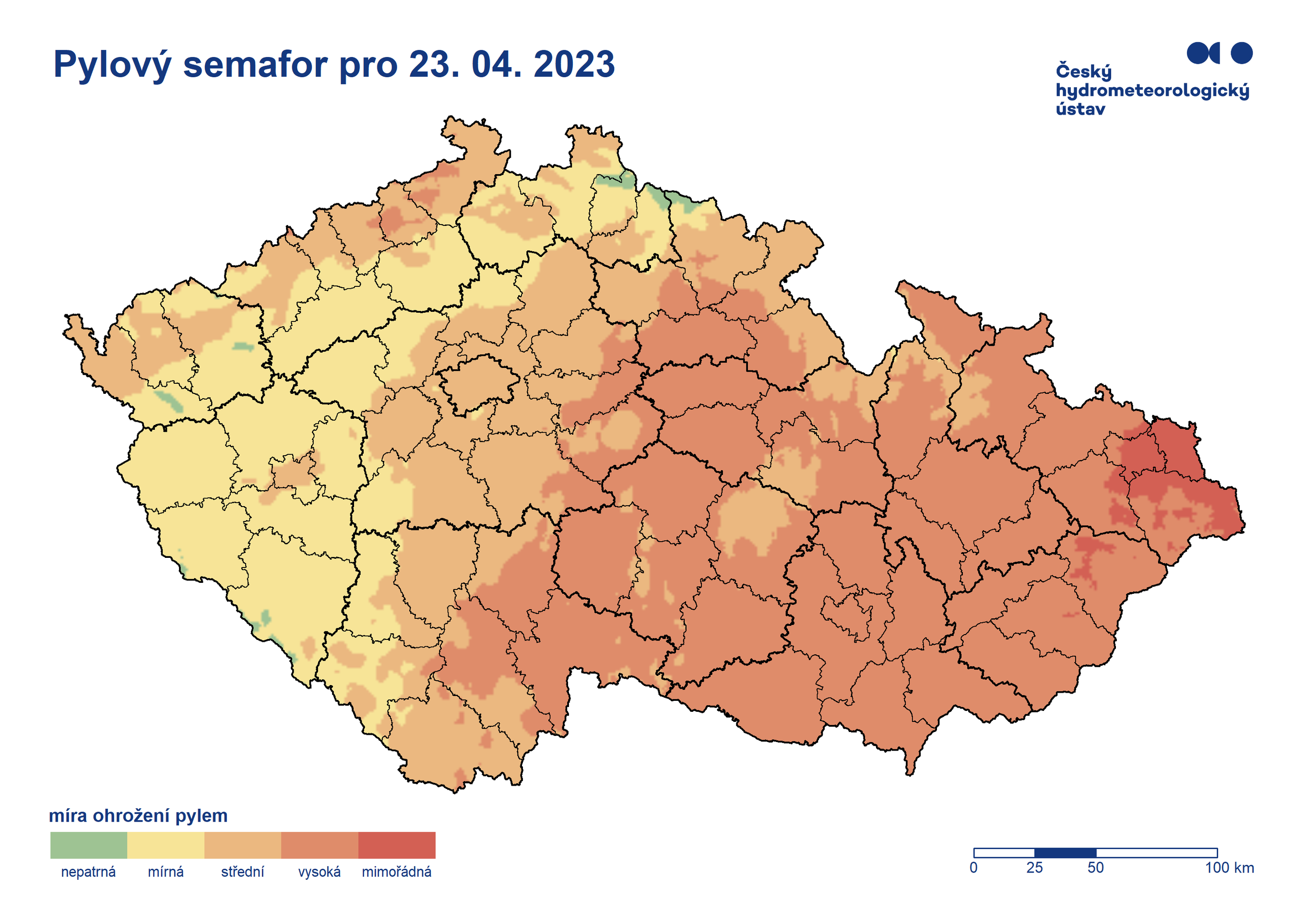 Pylový semafor pro 23. 4. 2023 - Pylový semafor (1/3)