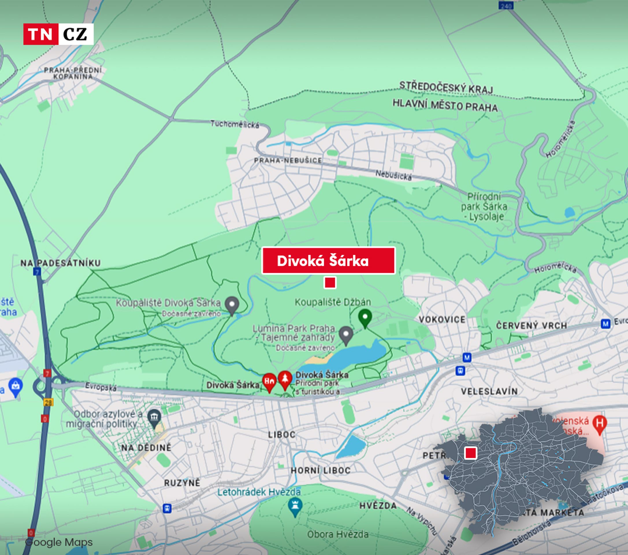 MAPA Divoká Šárka - Krvavá tajemství pražských lesů (5/6)
