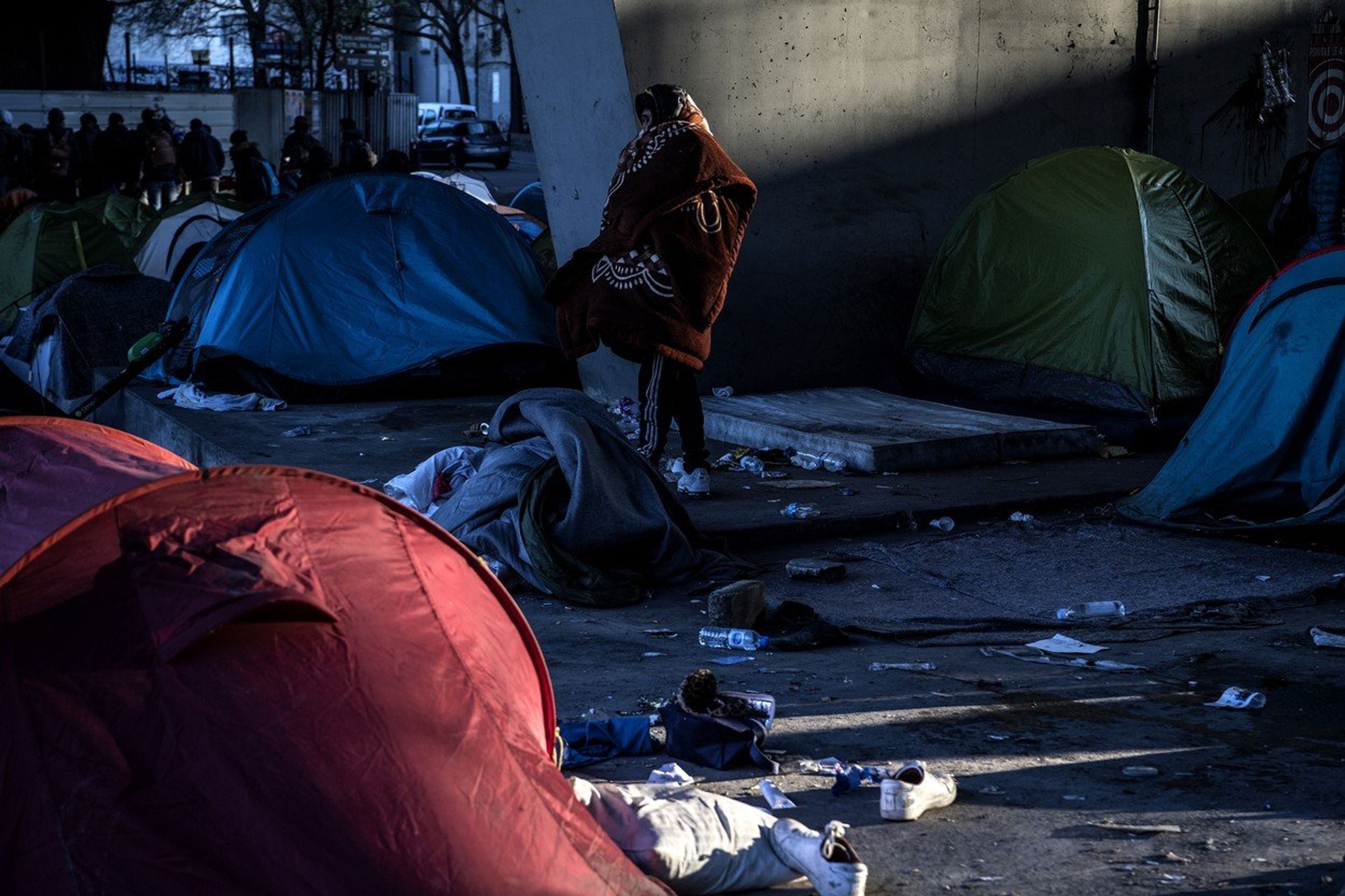 Uprchlický tábor v Paříži - GALERIE: Ilegální stanový tábor v Paříži (3/4)
