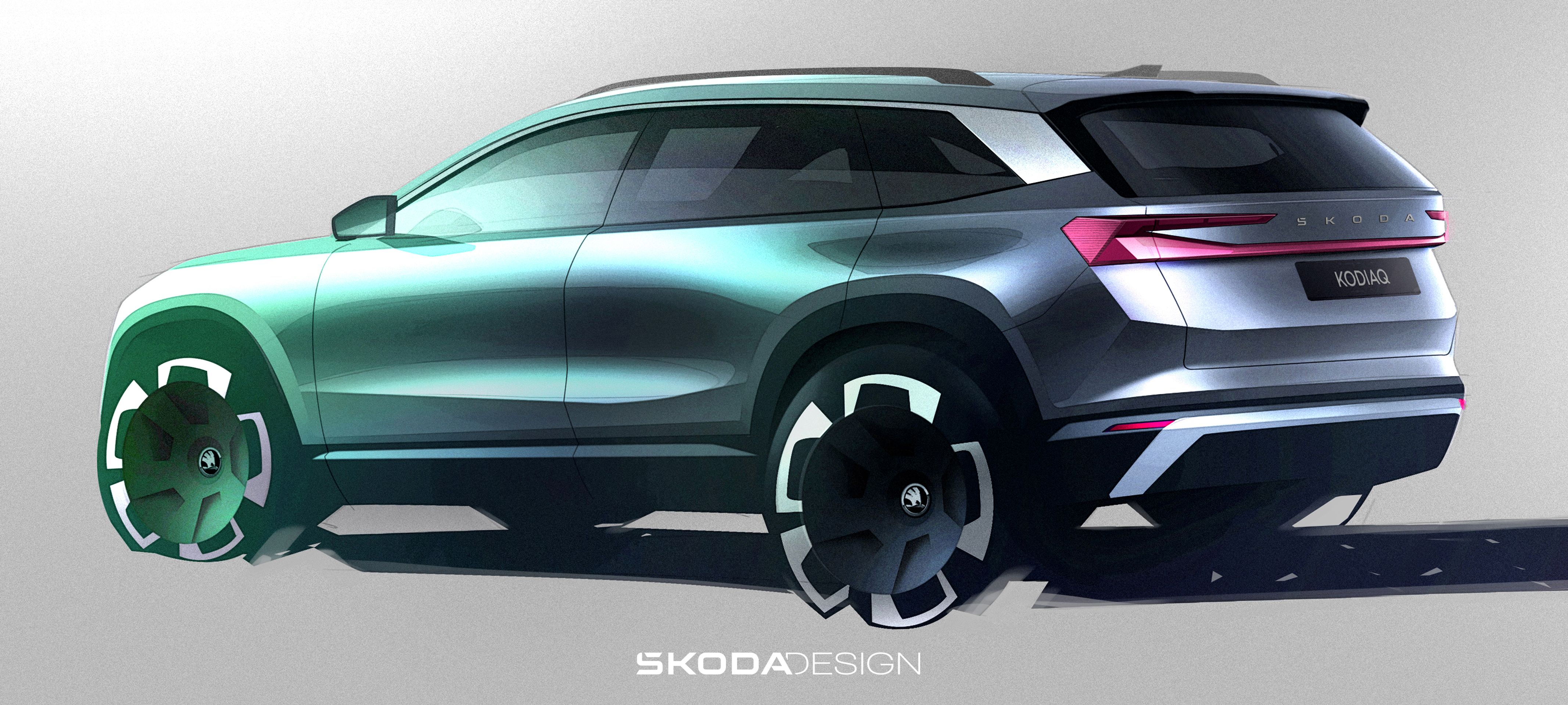 Nová generace Škody Kodiaq na designových skicách - Druhá generace Škody Kodiaq na skicách a pod maskováním (3/17)