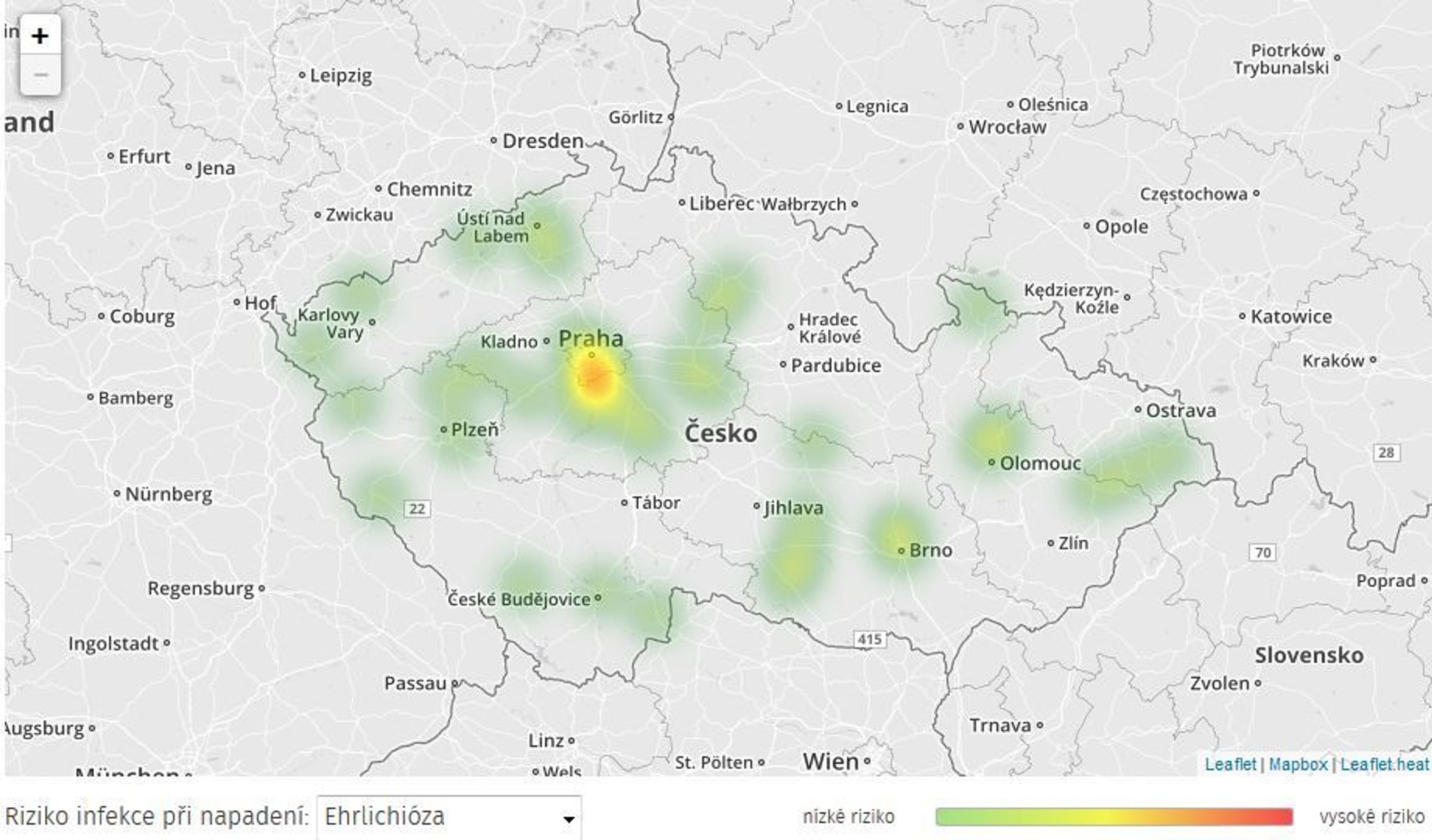 Mapa aktivity klíšťat v ČR - 4 - GALERIE: Mapa aktivity klíšťat v ČR (4/6)