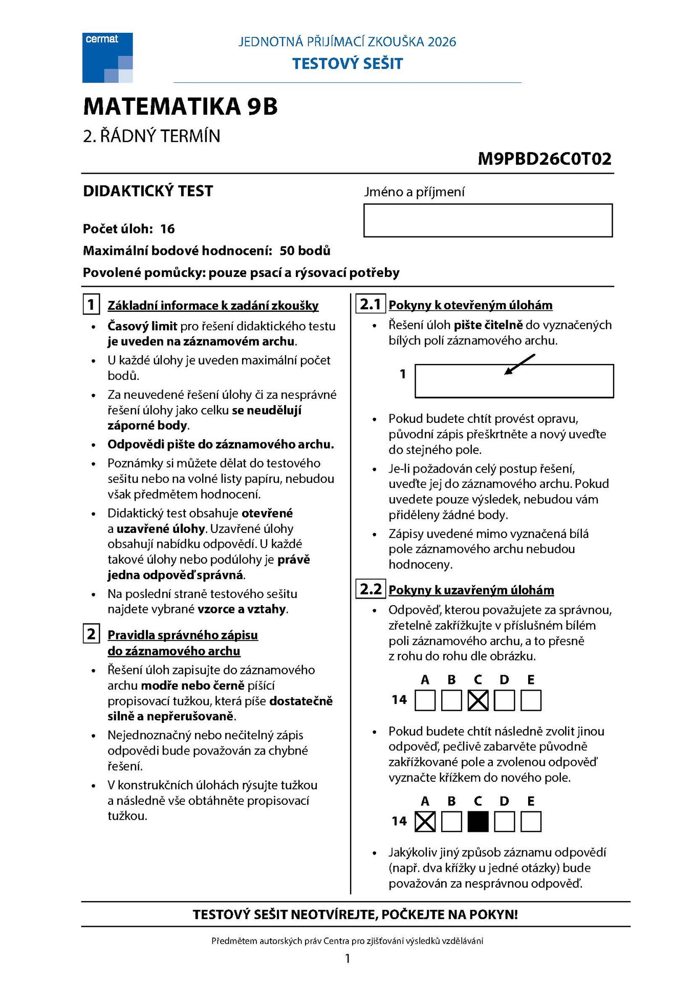 matematika_zadani_M9B_2026_TS_Stránka_01 - Přijímací zkoušky z matematiky (1/16)