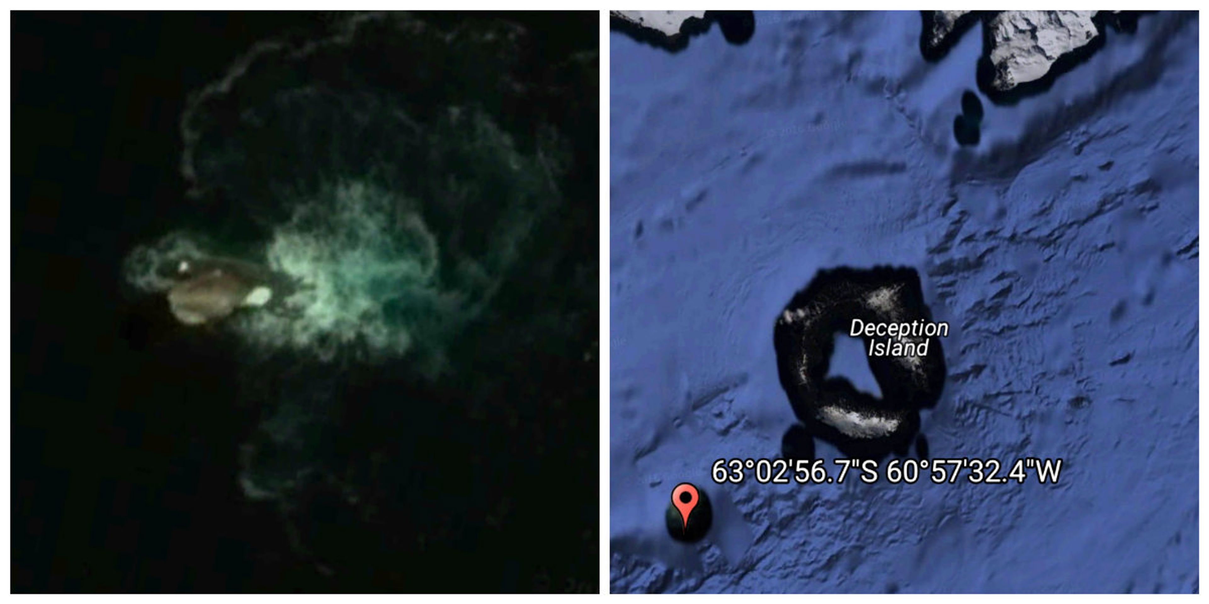 Kraken na Google Earth - koláž - GALERIE: Kraken u pobřeží Antarktidy (3/4)