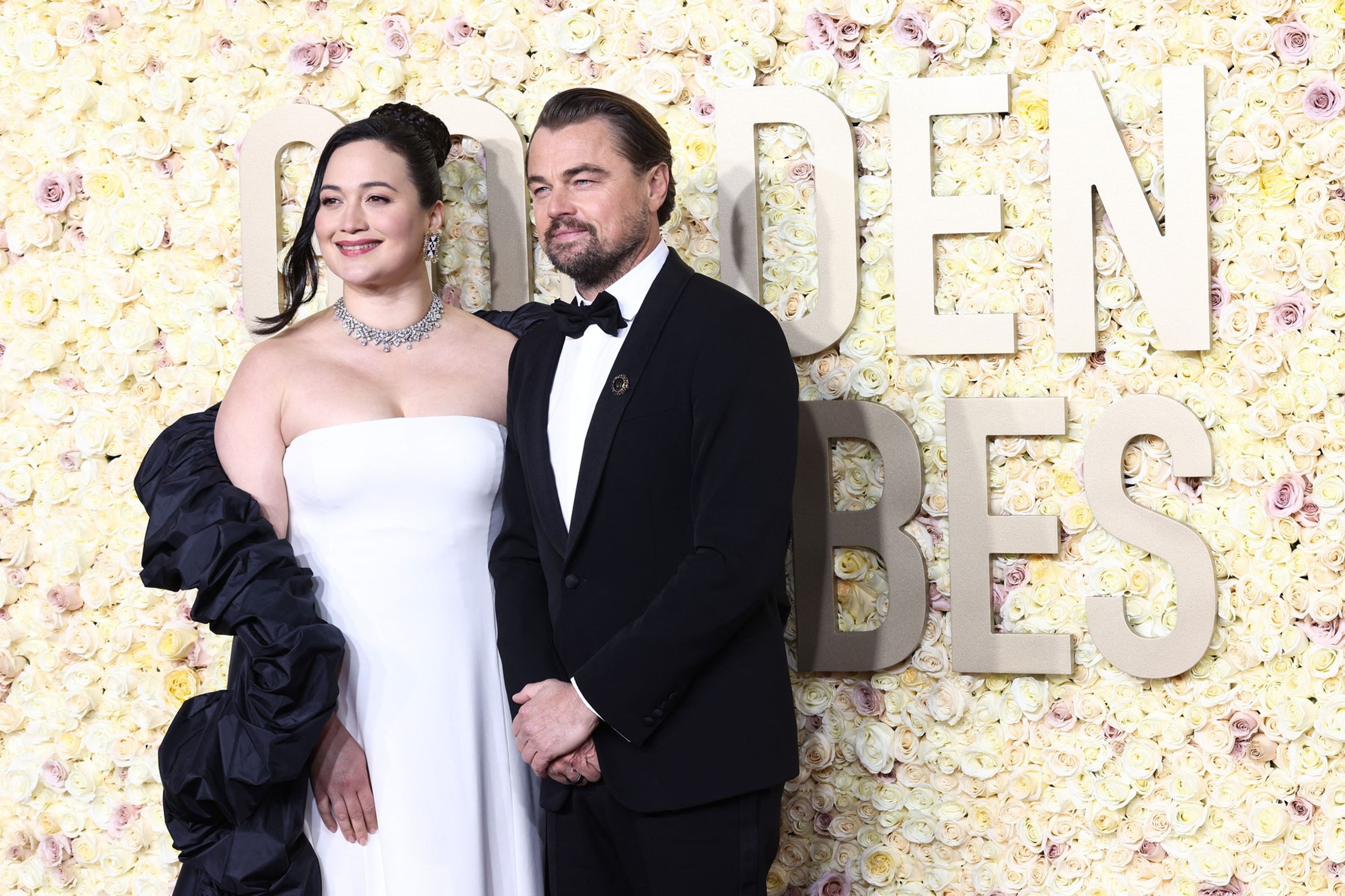 Lily Gladstone a Leonardo DiCaprio, 7. 1. 2024 Zlaté glóby - Zlaté glóby 2024 (12/15)
