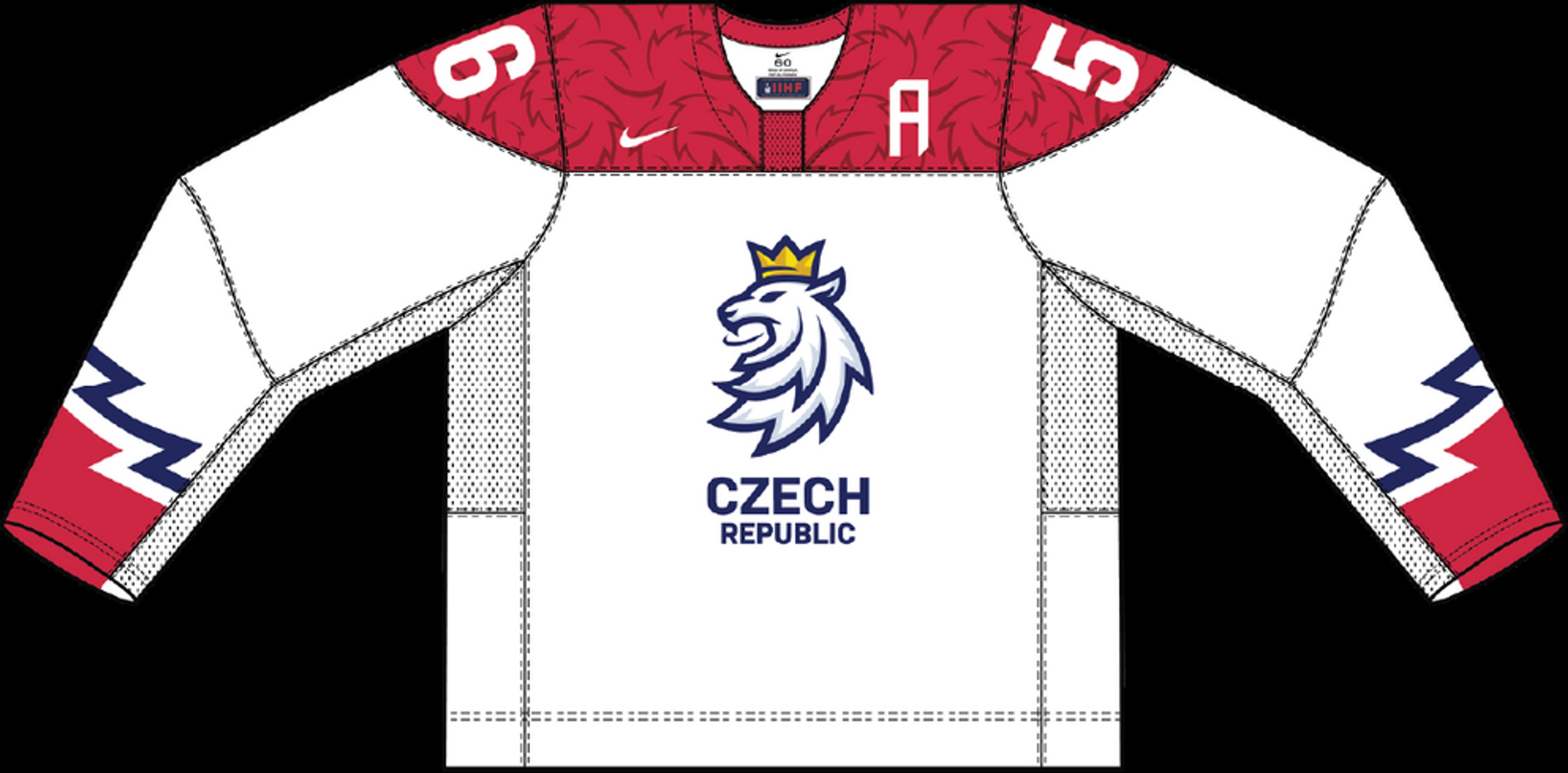 Domácí dres České republiky - GALERIE: Dresy týmů na mistrovství světa v ledním hokeji (3/32)
