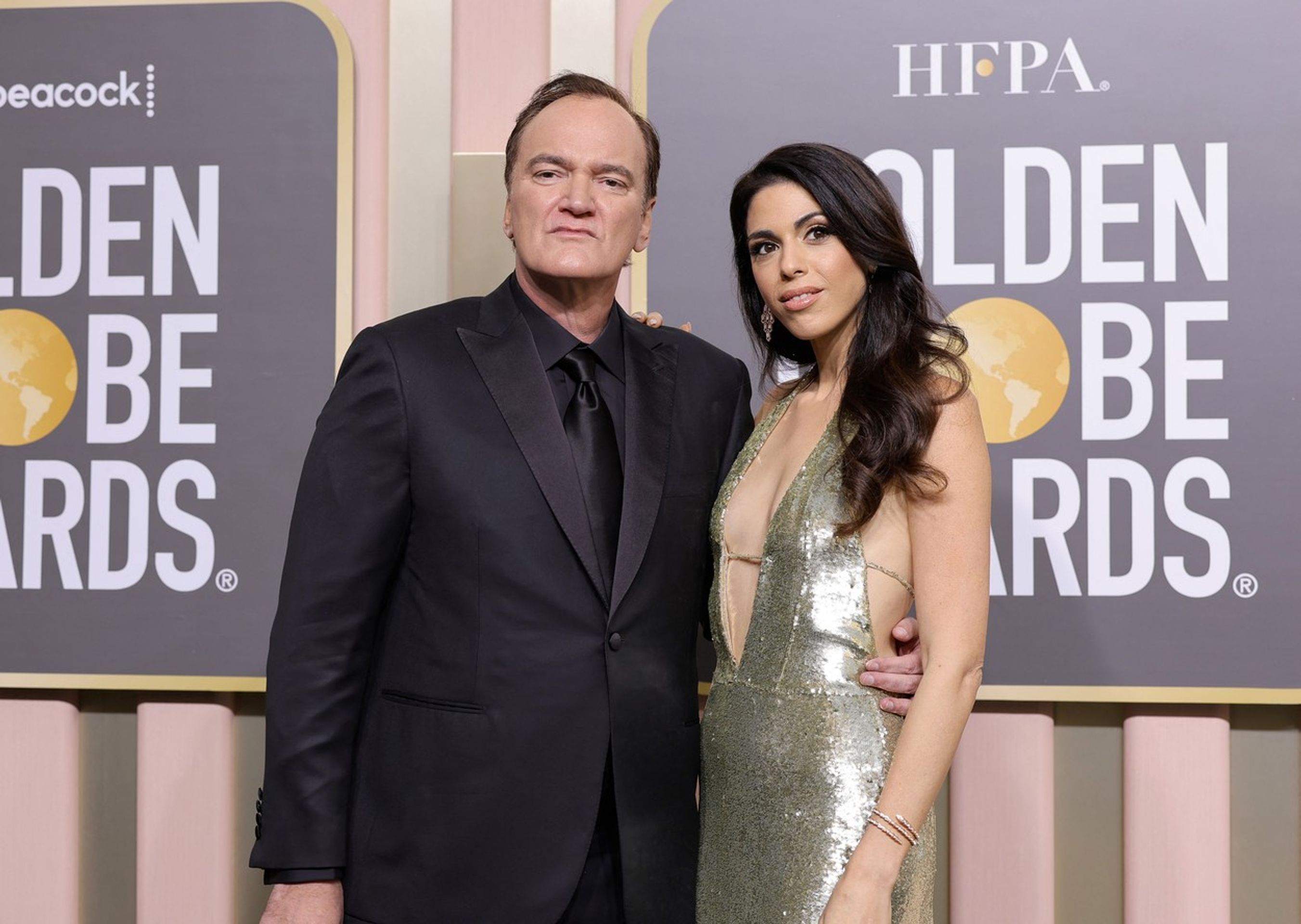 Quentin Tarantino a Daniella Pick - Zlaté glóby 2023 (6/10)