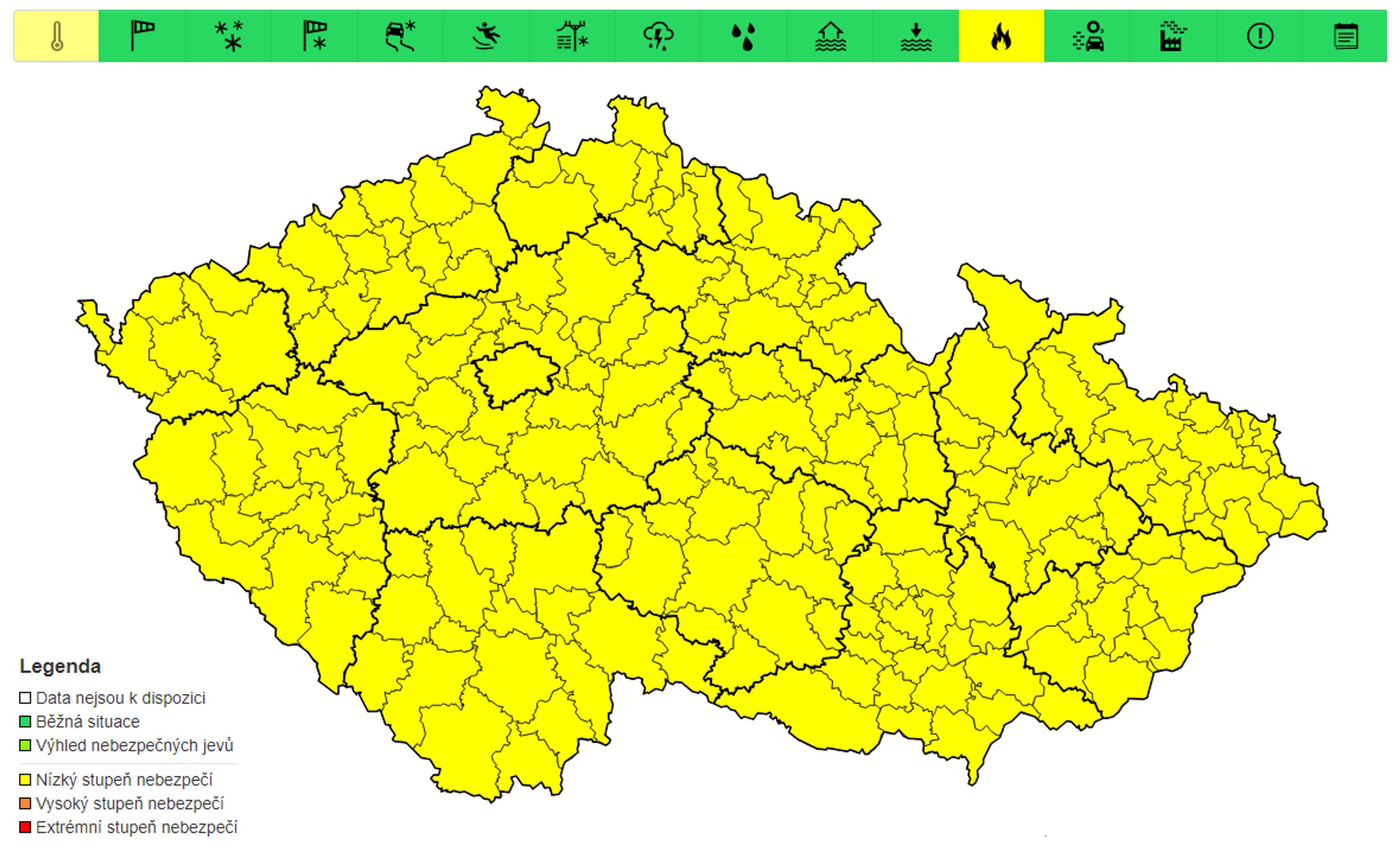 Výstraha před požáry, 2. 9. až 4. 9. - Výstraha na následující dny (3/3)