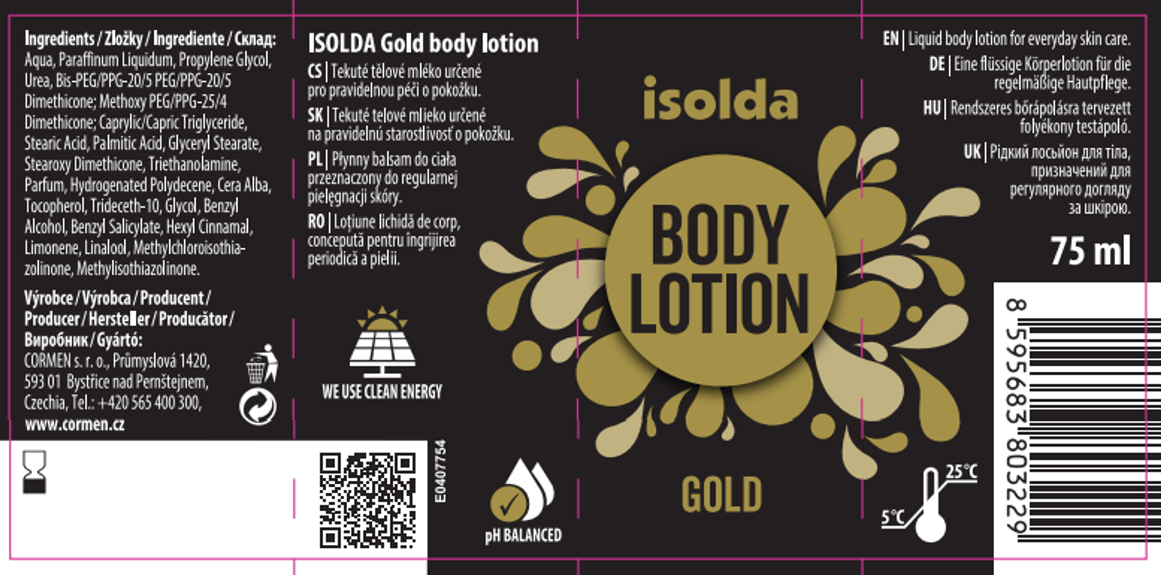 ISOLDA – Gold body lotion - Nebezpečná kosmetika (16/22)