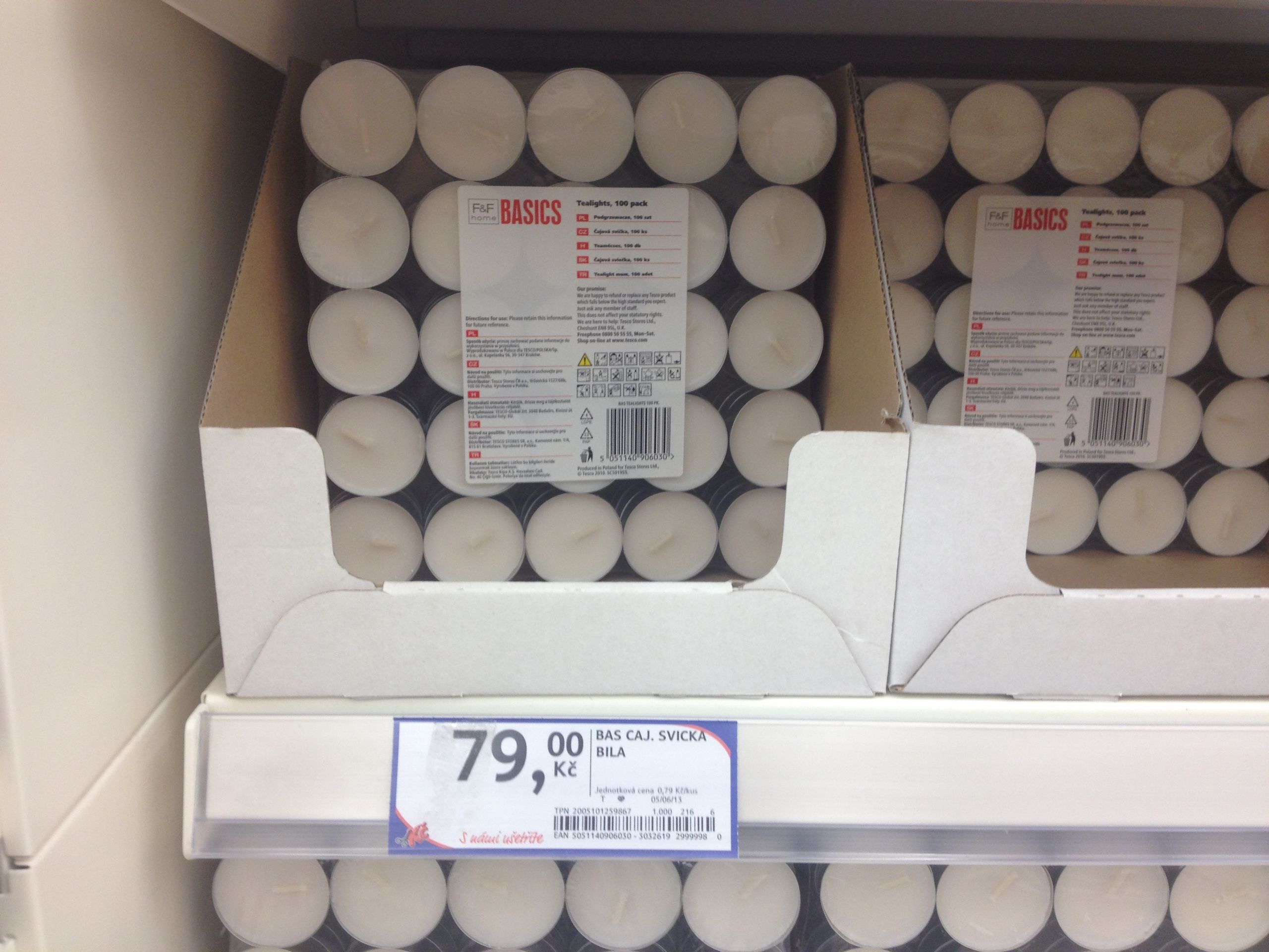 Čajové svíčky 100ks - Tesco Zličín - GALERIE: Přehled cen čajových svíček (1/9)