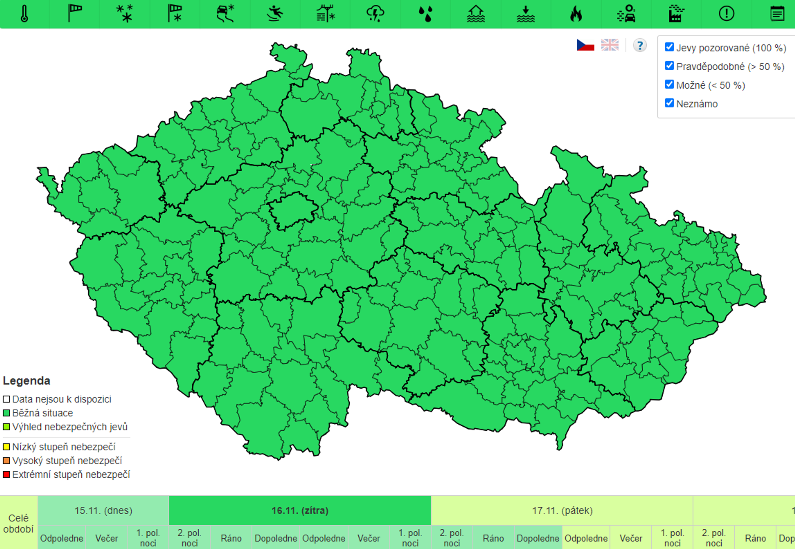 Předpověď počasí na 16. 11. 2023 - Předpověď počasí (1/4)