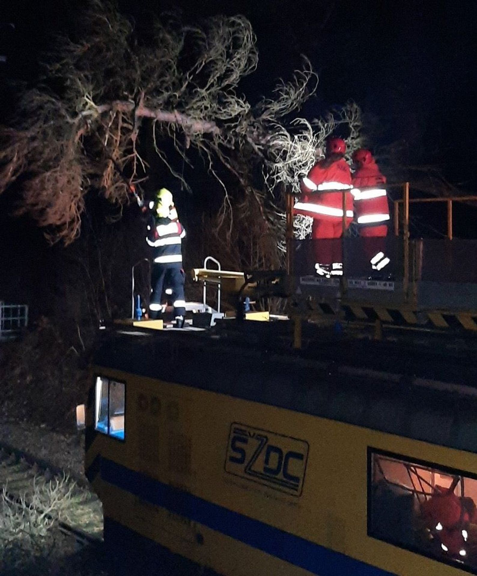 Vítr: Padlý strom na trať - Silný vítr dělal neplechu nejen na dráze (1/7)