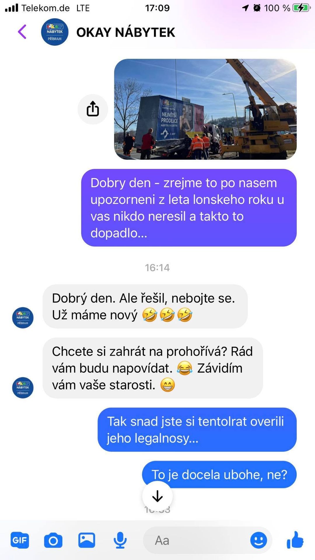 Komunikace s firmou OKAY - Komunikace s firmou OKAY (3/6)