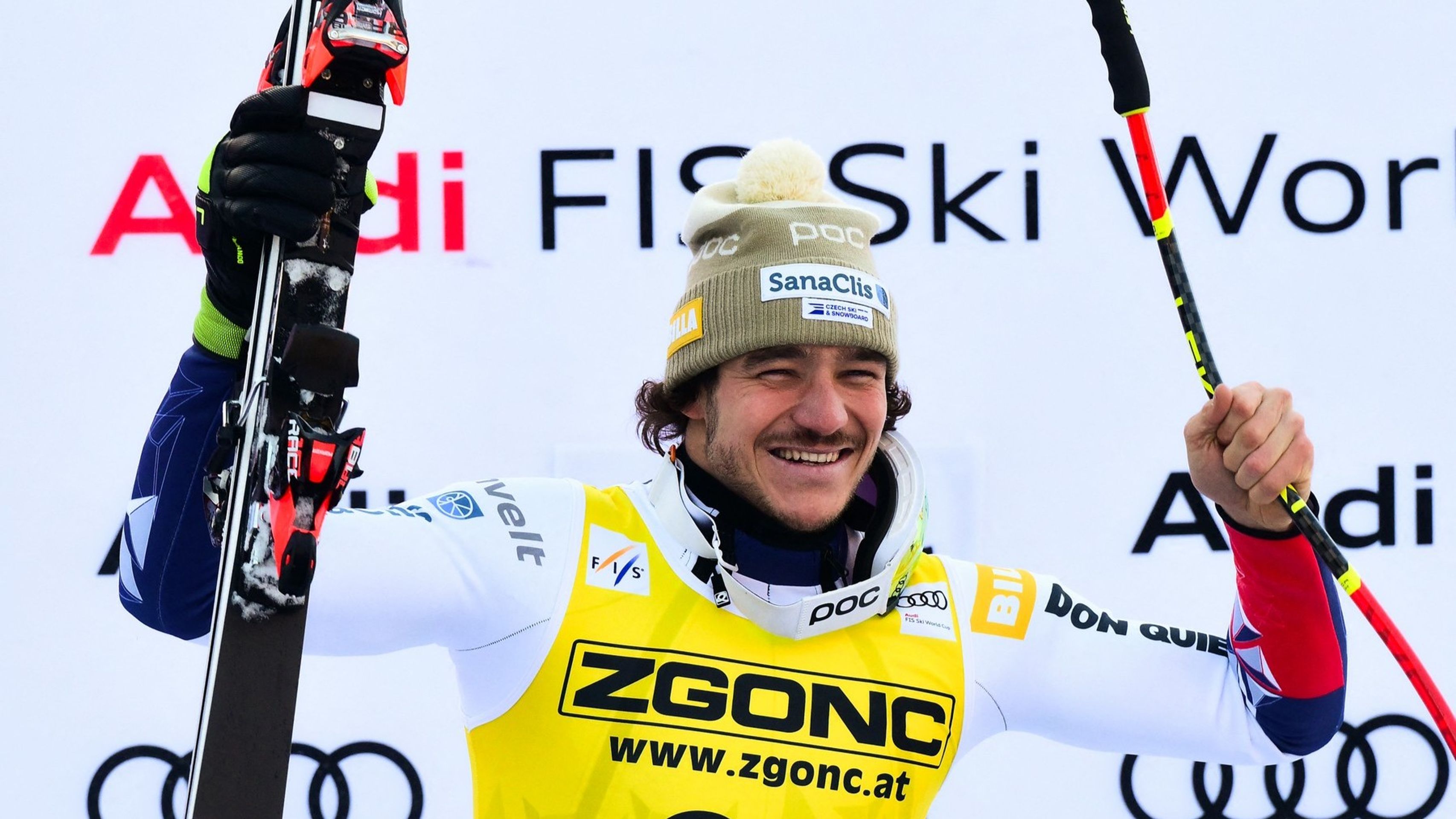 Vítěz Jan Zabystřan - Jan Zabystřan poprvé v kariéře vyhrál závod SP ve Val Gardeně (7/7)