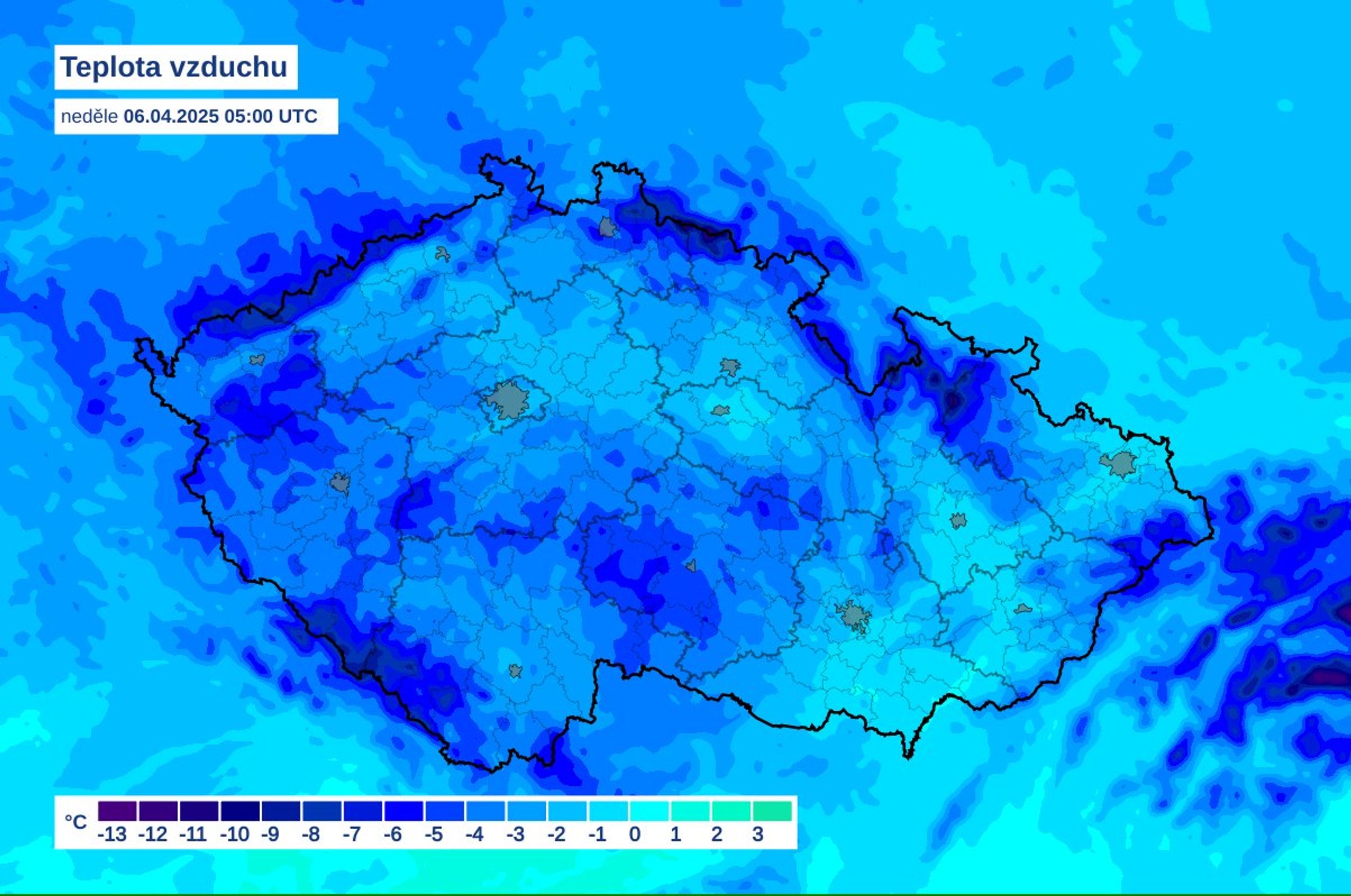 Arktický vzduch v ČR (6. 4. 2025) - Počasí 6.-13. dubna 2025 (1/6)