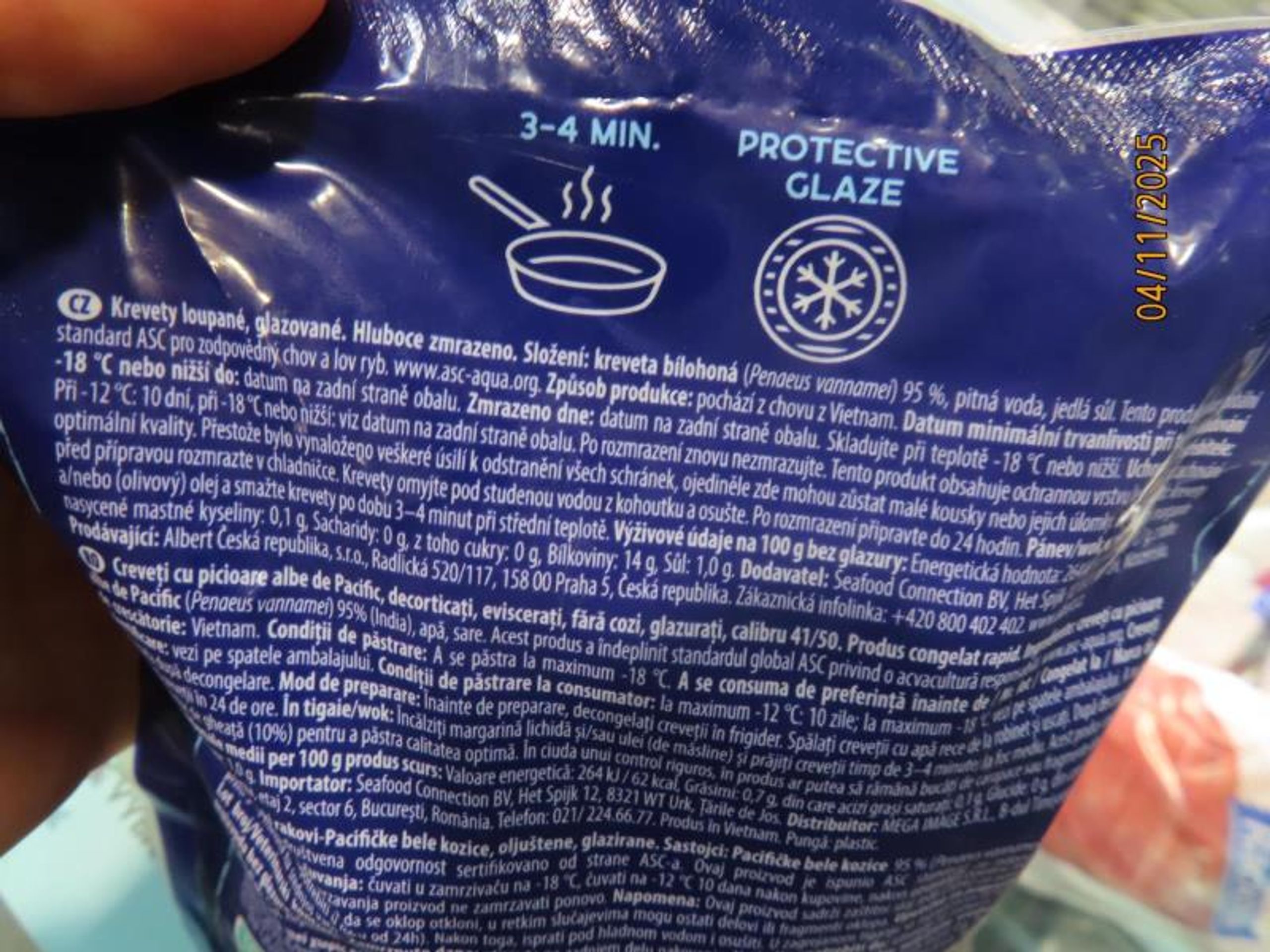 Krevety loupané, glazované (2) - Závadné potraviny (2/7)