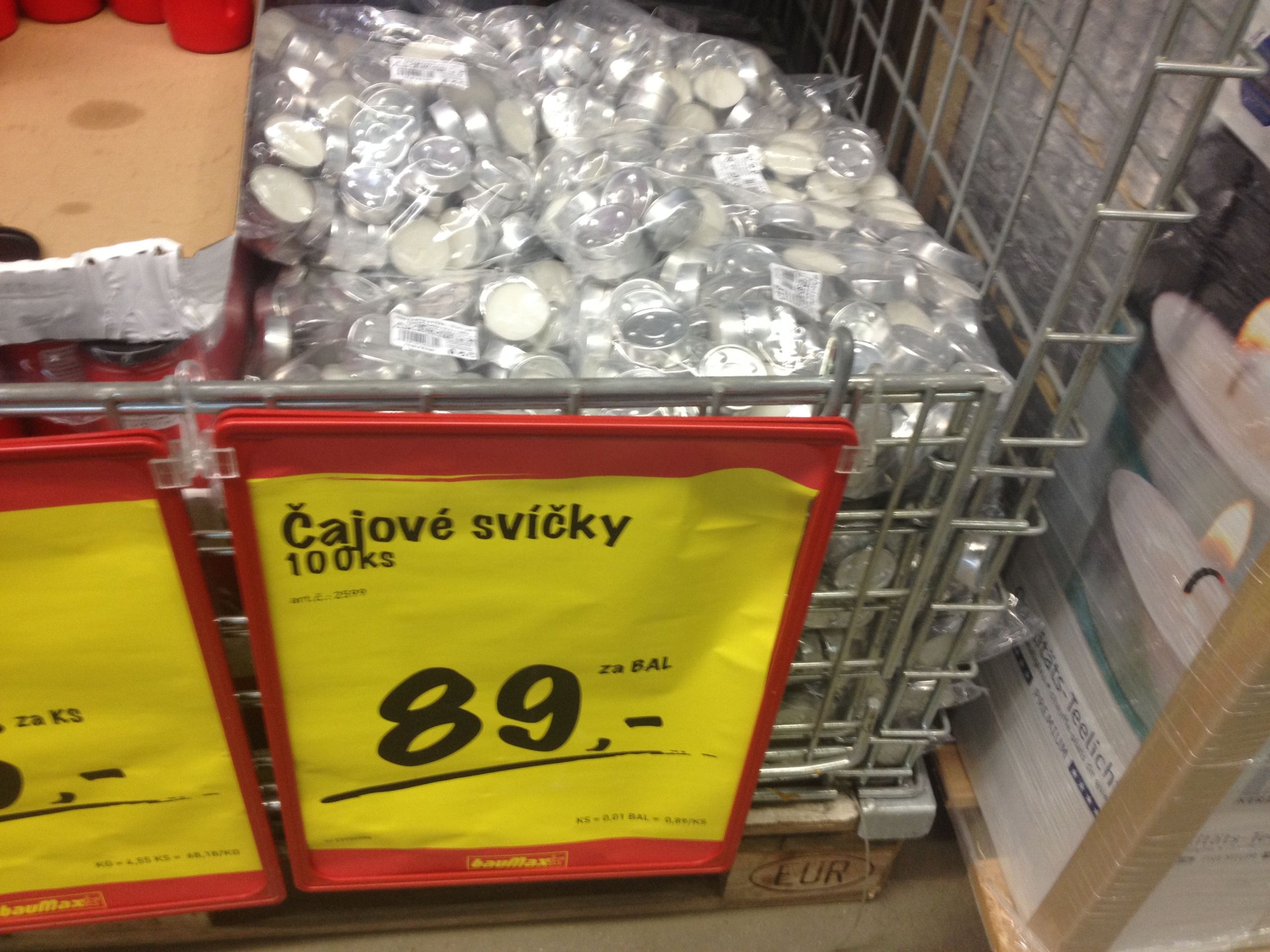 Čajové svíčky 100ks - Baumax Praha Stodůlky - GALERIE: Přehled cen čajových svíček (9/9)