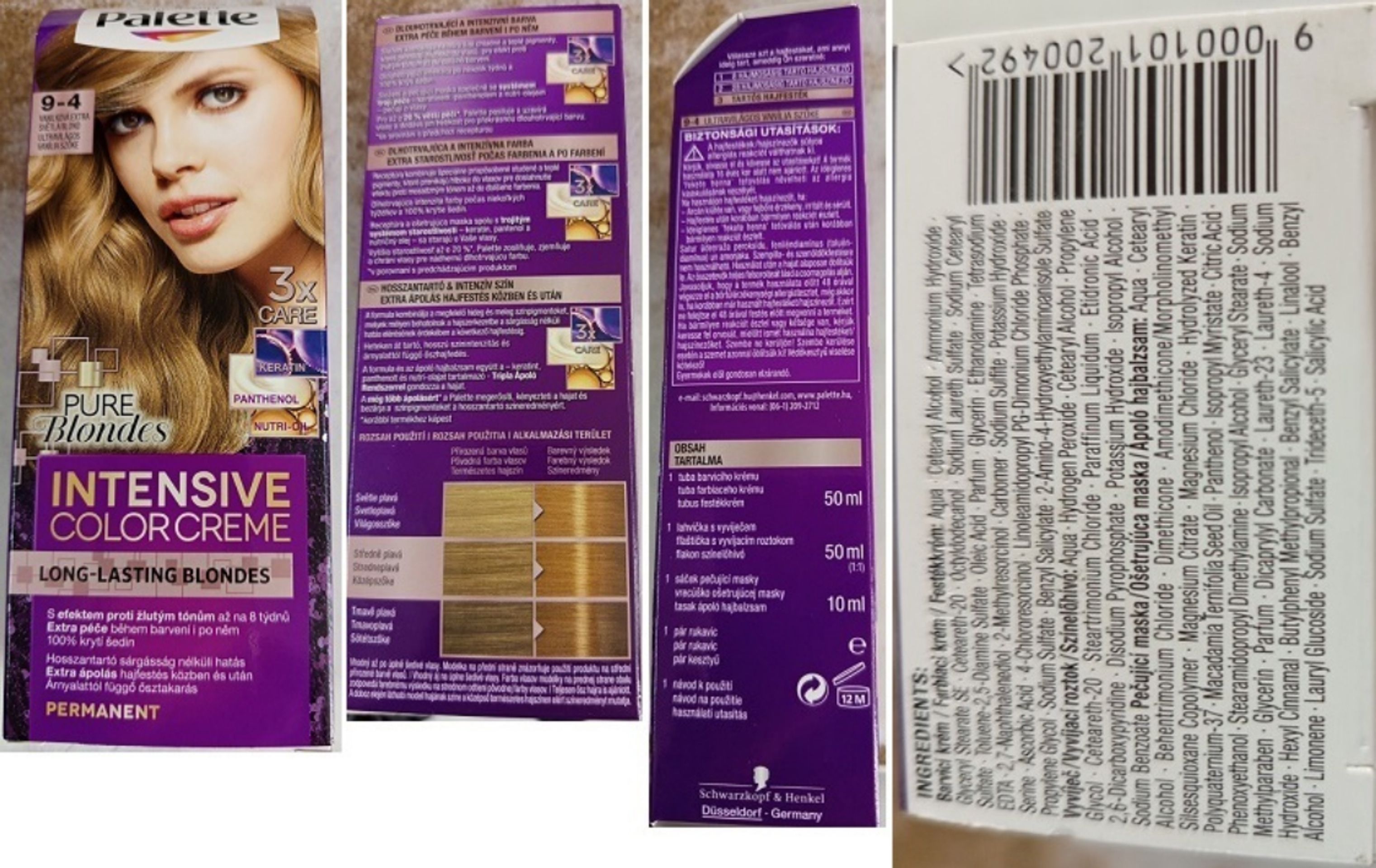 Barva na vlasy Schwarzkopf, Palette INTENSIVE COLOR CREME Pure Blondes - Zdraví nebezpečná kosmetika (1/5)