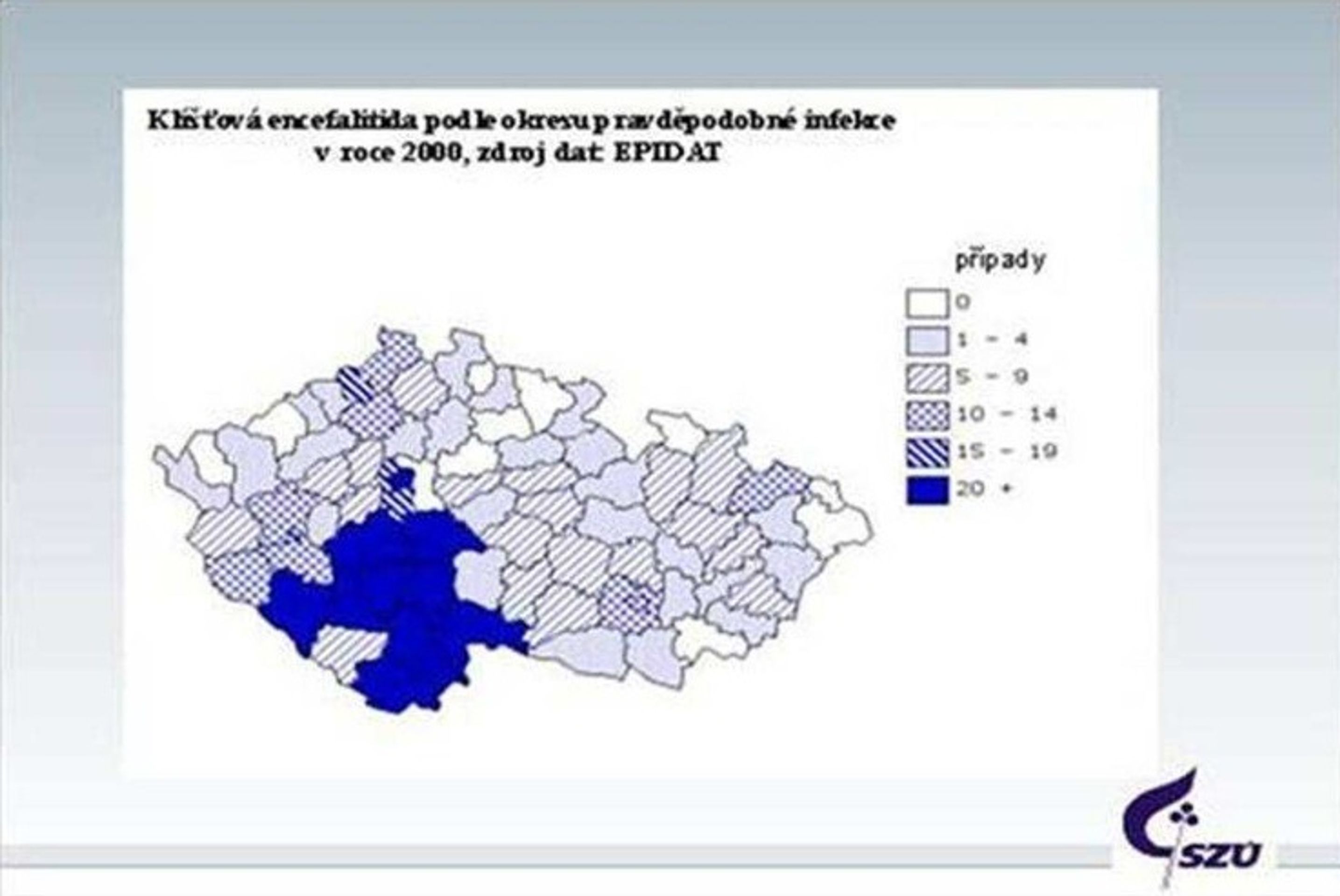 MAPY: Výskyty klíšťové encefalitidy 2000 - GALERIE: MAPY: Výskyty klíšťové encefalitidy 2000 - 2012 (1/6)