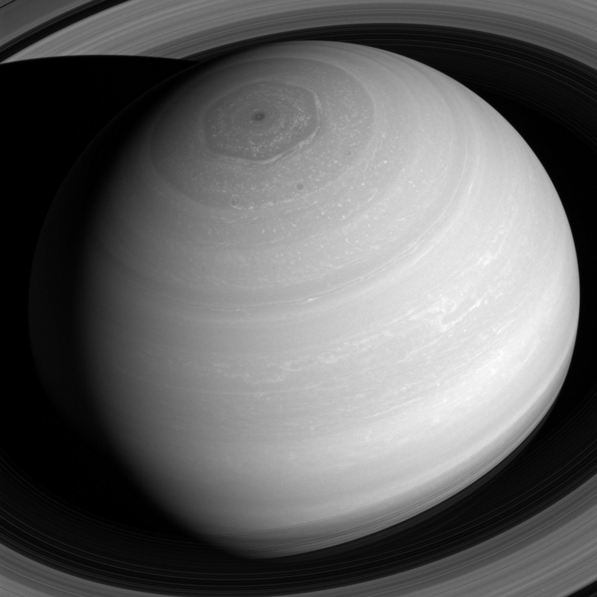 Pohled na obří bouři na Saturnu - GALERIE: Ohromná bouře na severním pólu Saturnu (4/5)