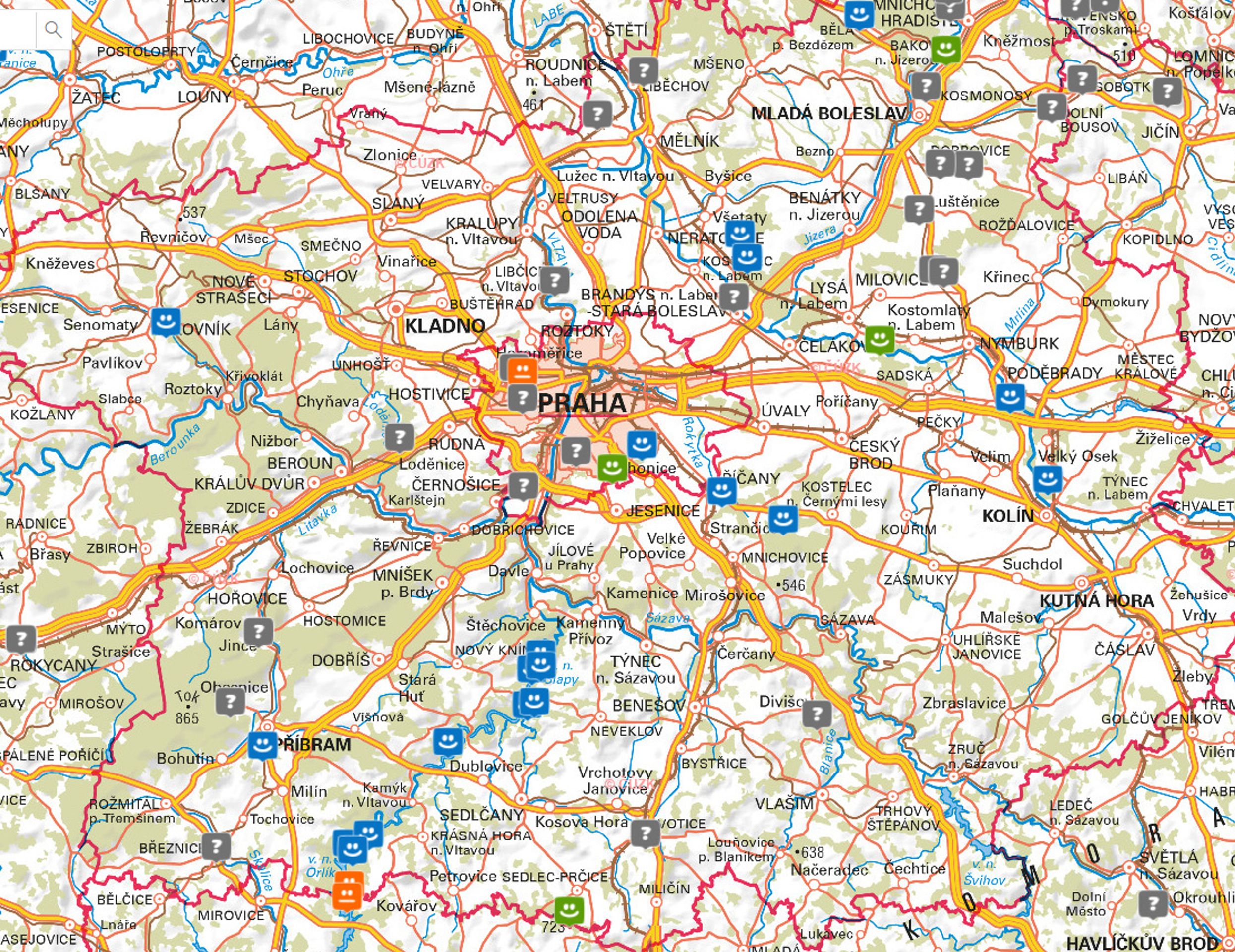 Praha a Středočeský kraj - Kvalita vody ke koupání (1/13)