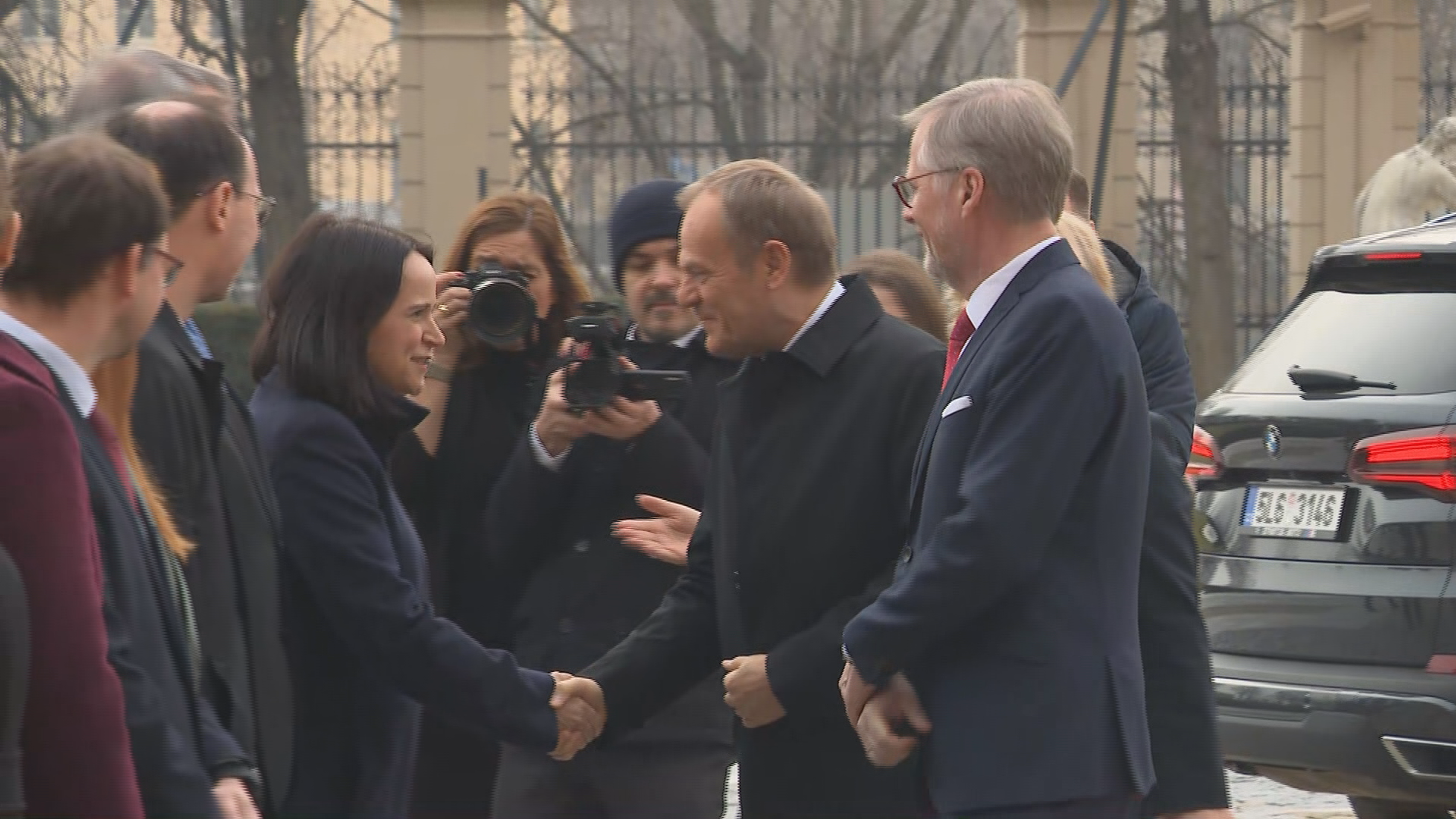 Petr Fiala a Donald Tusk - Setkání premiérů v Praze (10/10)